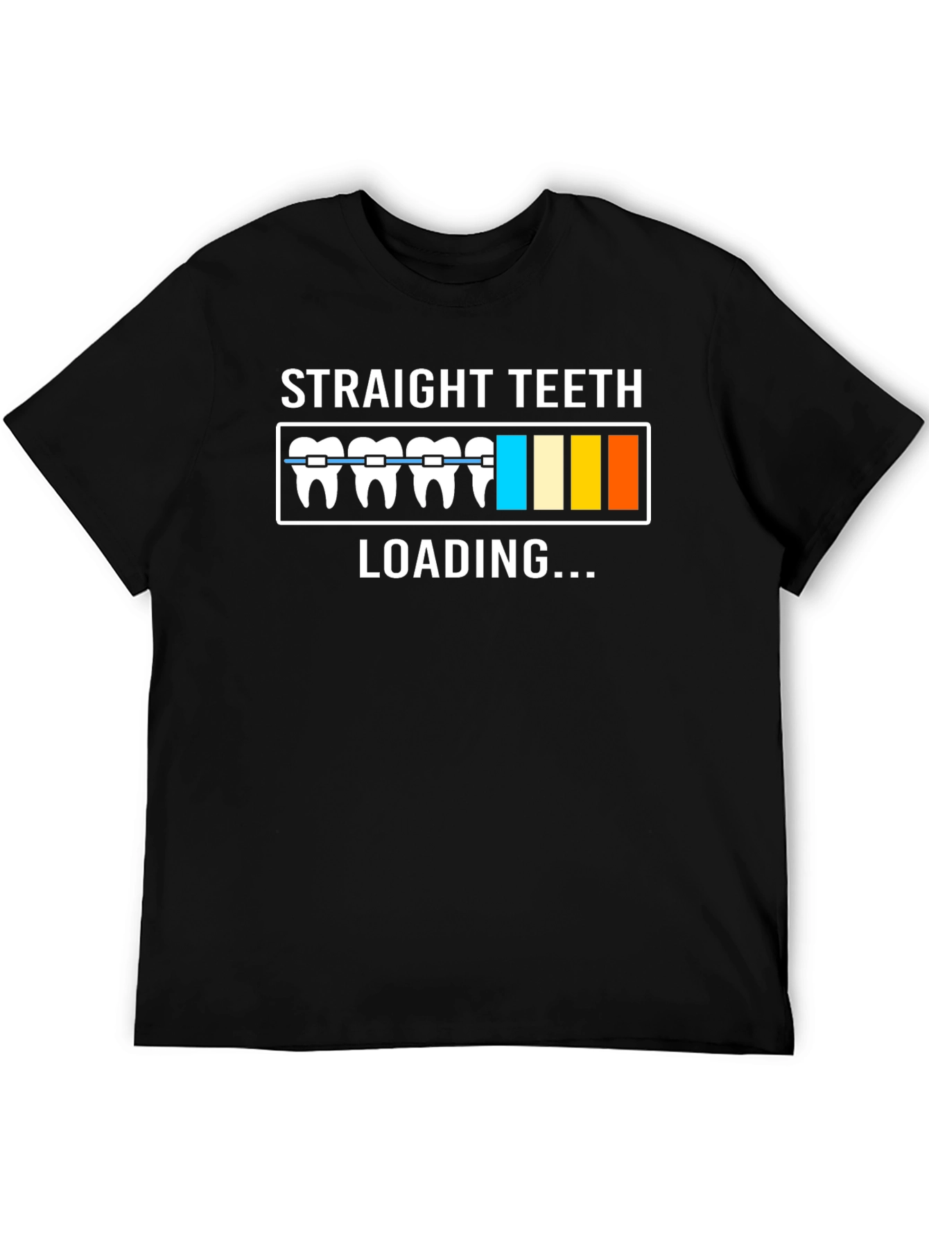 Camiseta Negra con Diseño de Dientes Rectos