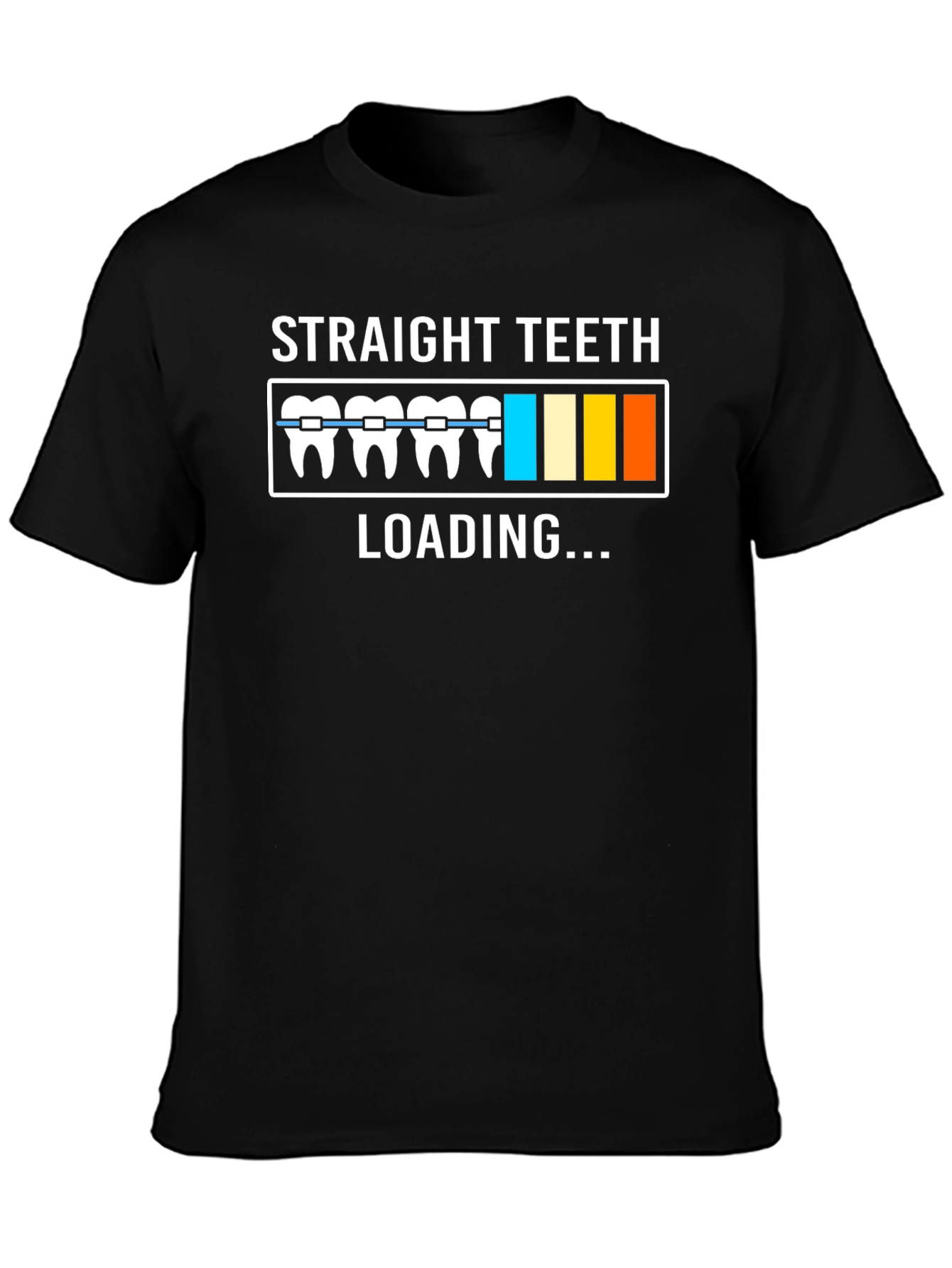 Camiseta Negra con Diseño de Dientes Rectos