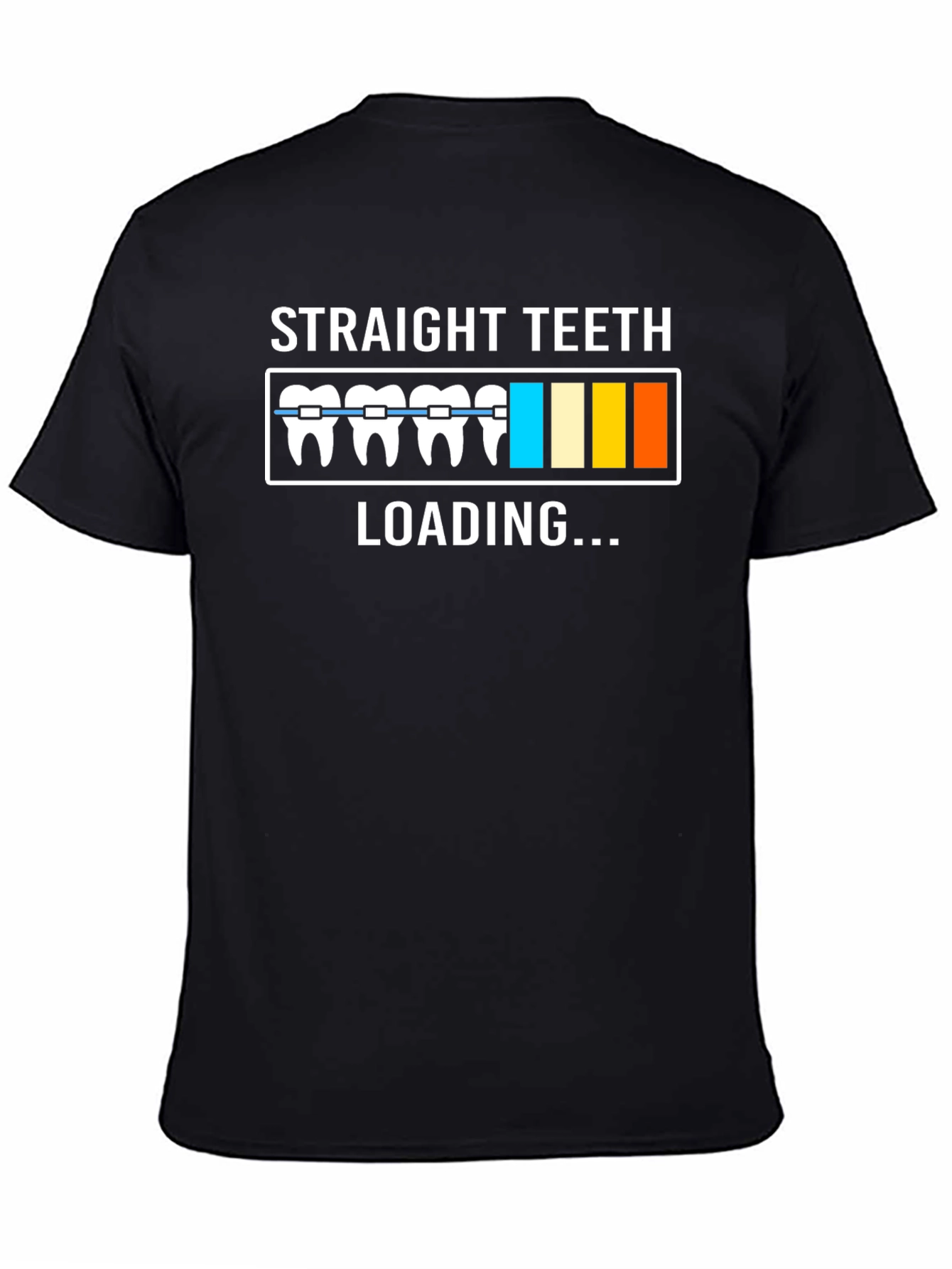 Camiseta Negra con Diseño de Dientes Rectos