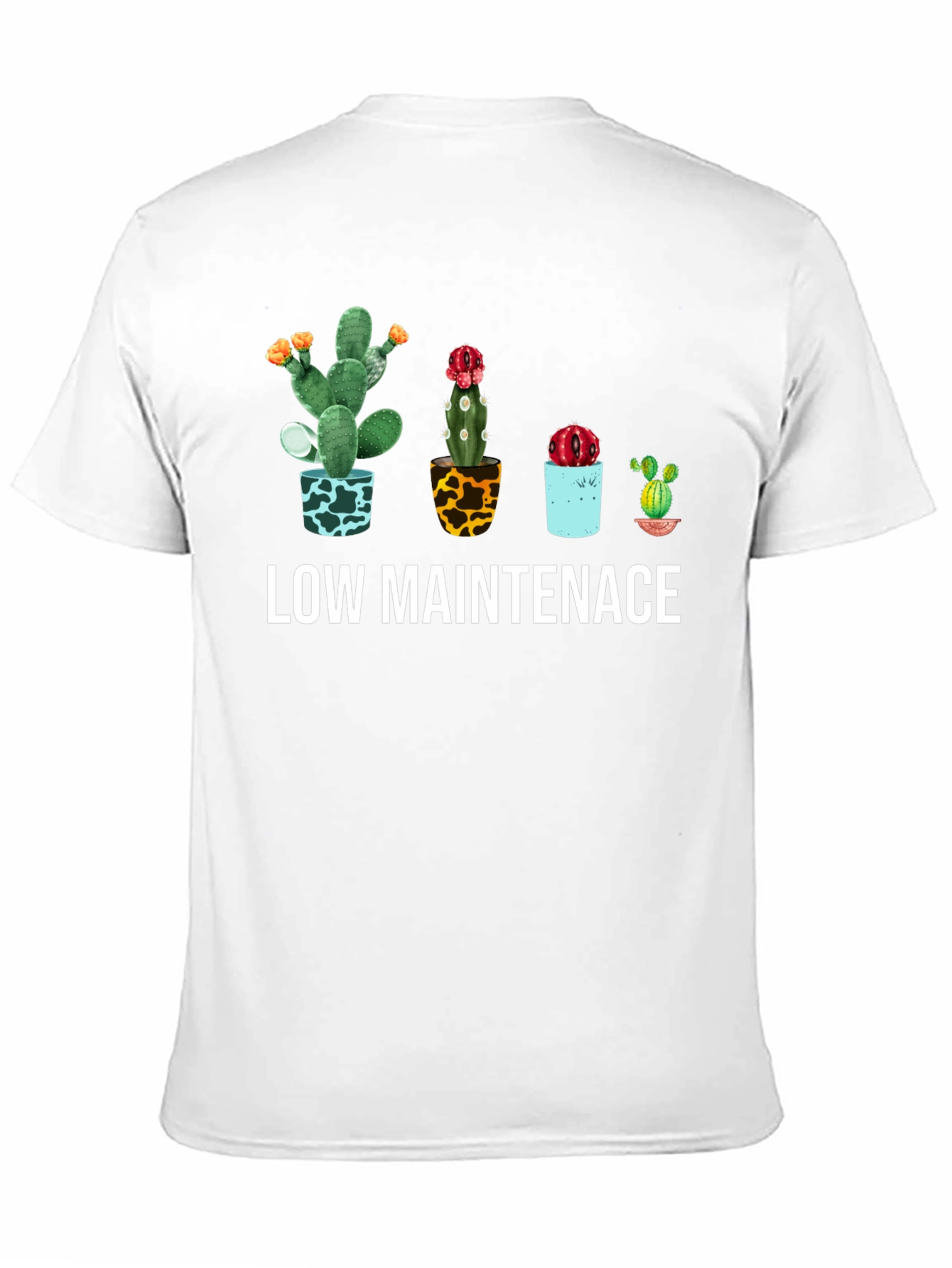 Camiseta Negra con Diseño de Cactus de Bajo Mantenimiento