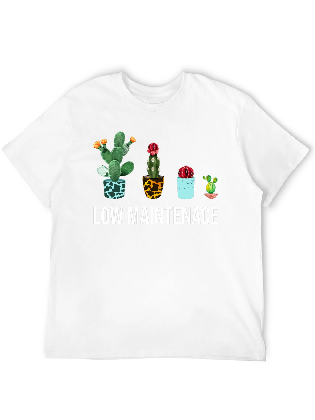 Camiseta Negra con Diseño de Cactus de Bajo Mantenimiento