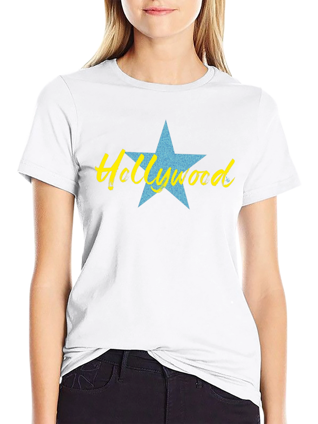 Camiseta Negra con Diseño de Hollywood