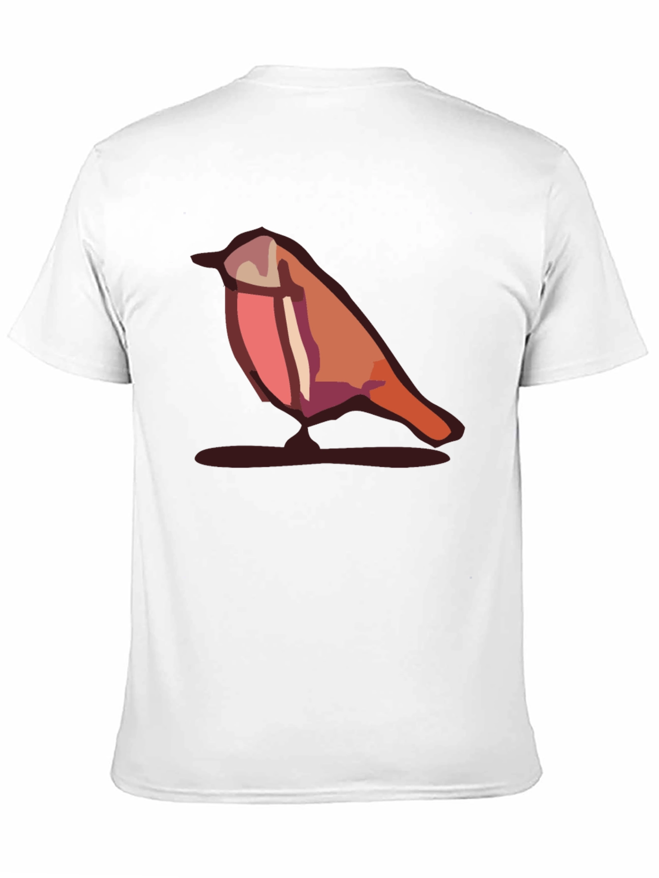 Camiseta Negra con Diseño de Pájaro Abstracto