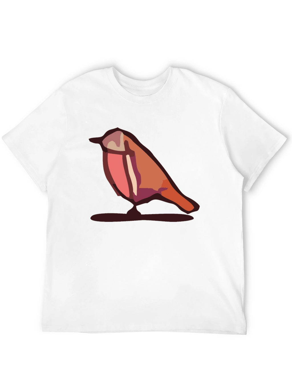 Camiseta Negra con Diseño de Pájaro Abstracto
