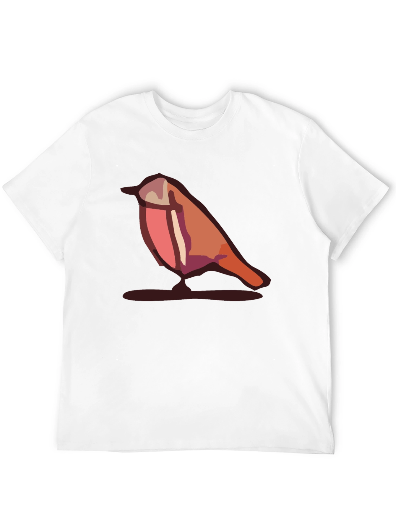 Camiseta Negra con Diseño de Pájaro Abstracto