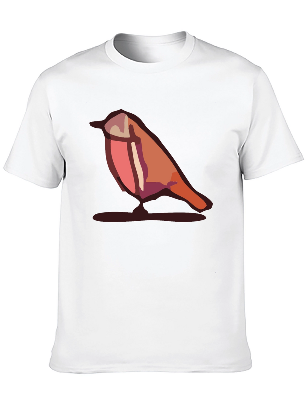 Camiseta Negra con Diseño de Pájaro Abstracto