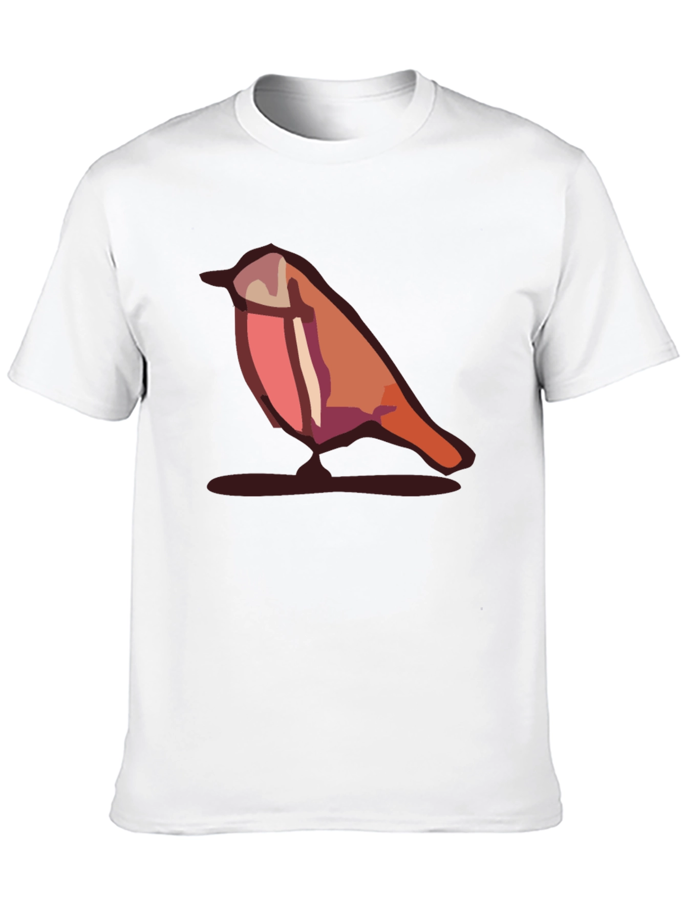 Camiseta Negra con Diseño de Pájaro Abstracto
