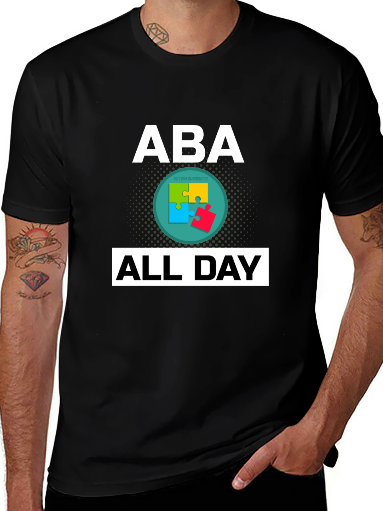 Camiseta ABA All Day Con Diseño de Concienciación sobre Autismo