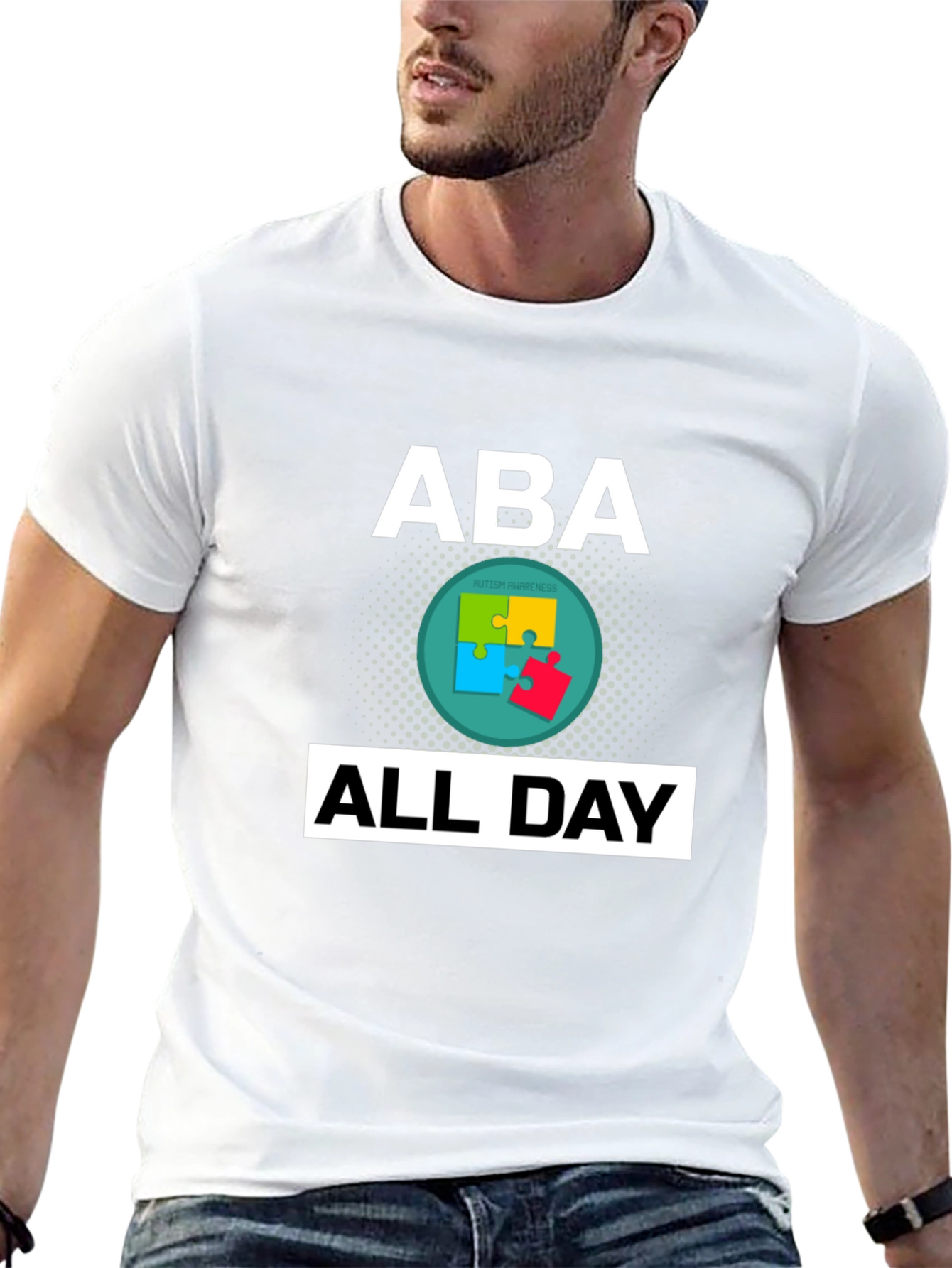 Camiseta ABA All Day Con Diseño de Concienciación sobre Autismo