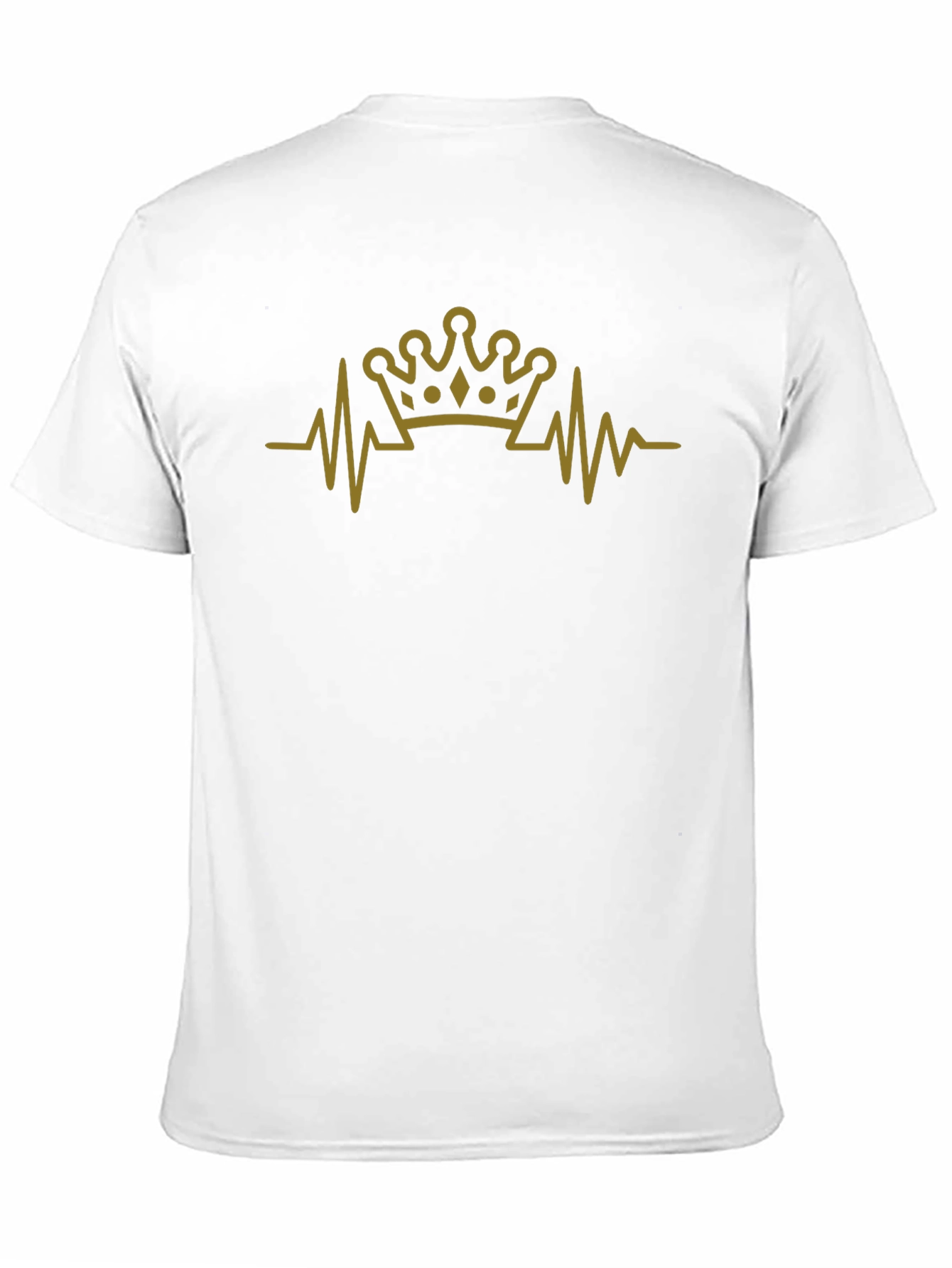 Camiseta Negra con Diseño de Corona y Latido