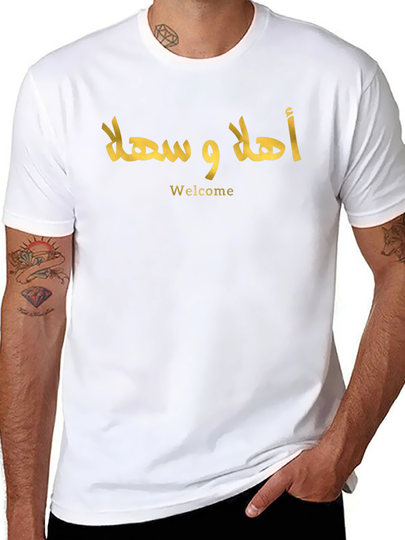 Camiseta Negra Árabe Welcome