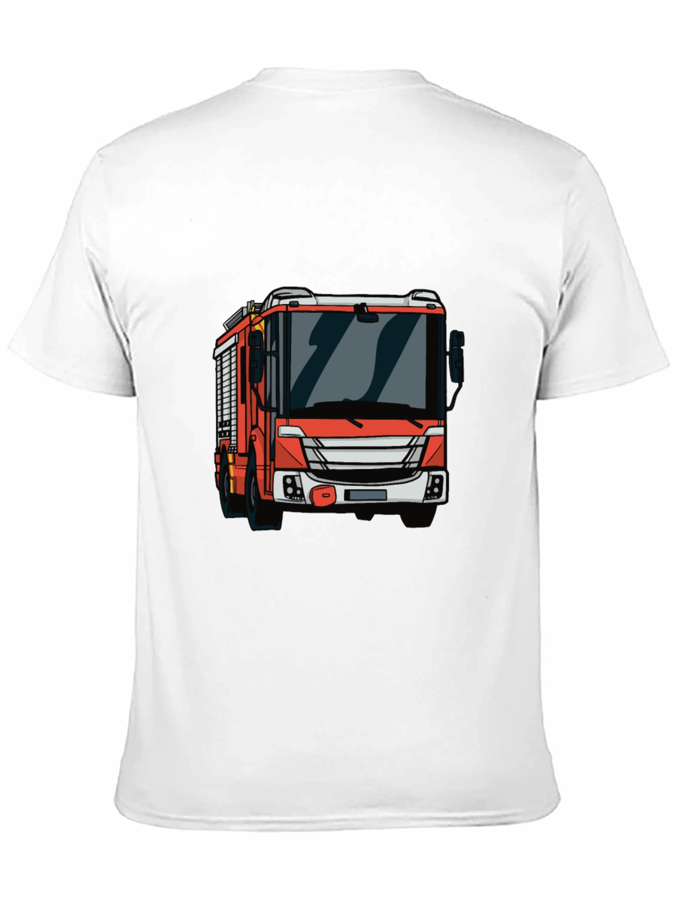 Camiseta Negra con Diseño de Camión de Bomberos