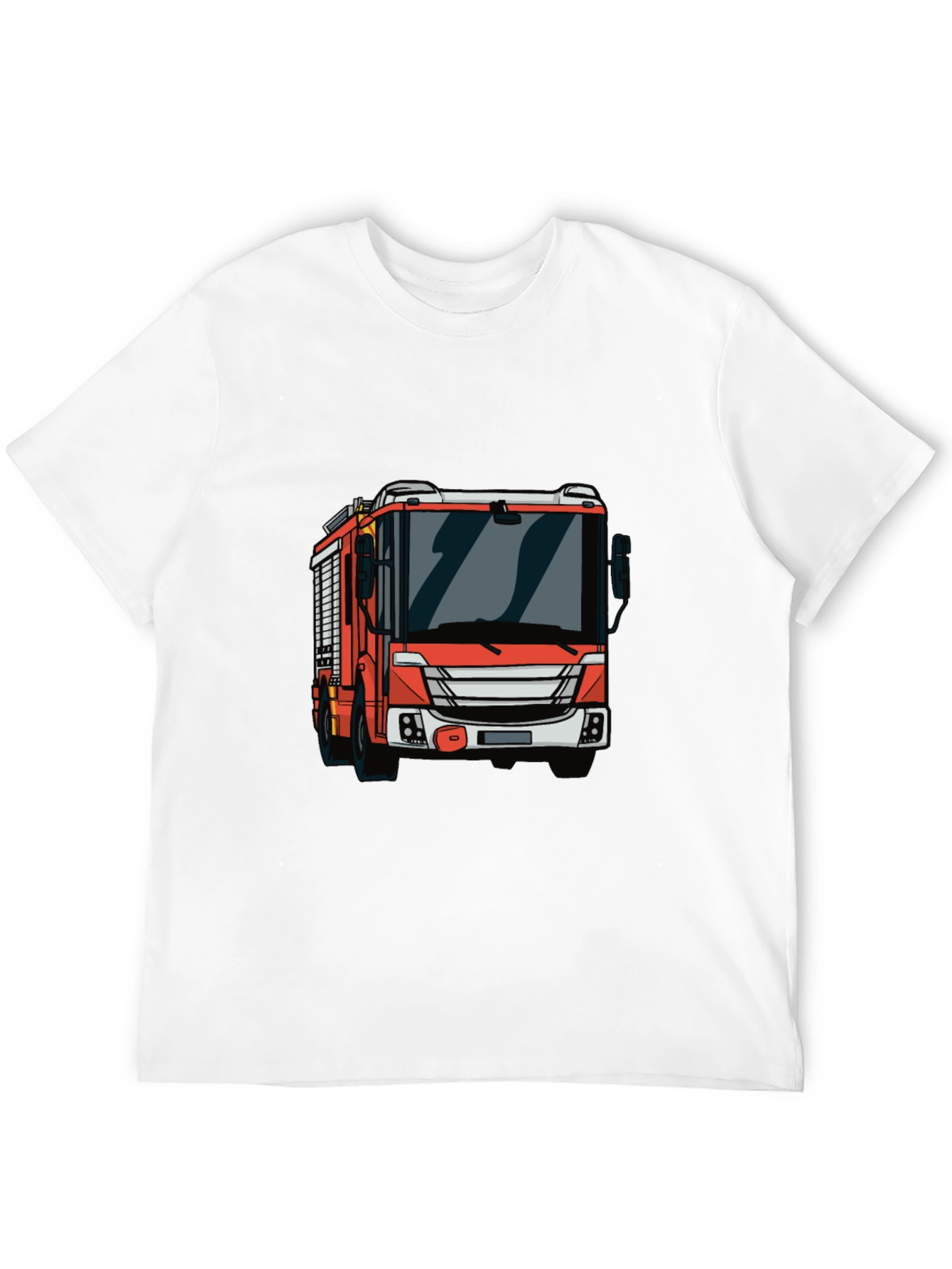 Camiseta Negra con Diseño de Camión de Bomberos