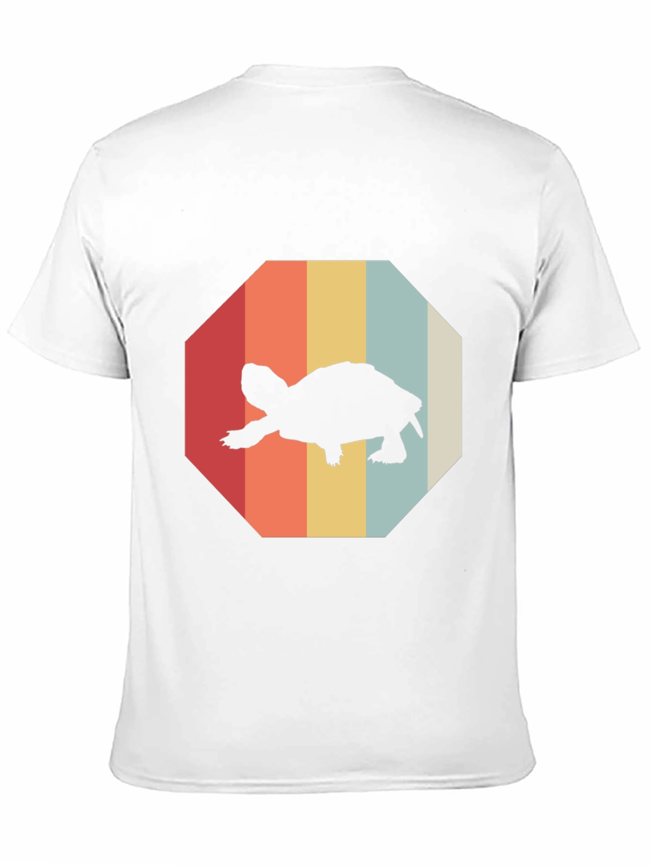 Camiseta Hombre Negra con Diseño Retro de Tortuga