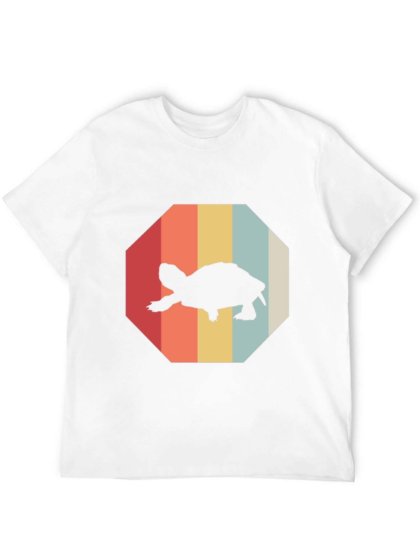 Camiseta Hombre Negra con Diseño Retro de Tortuga