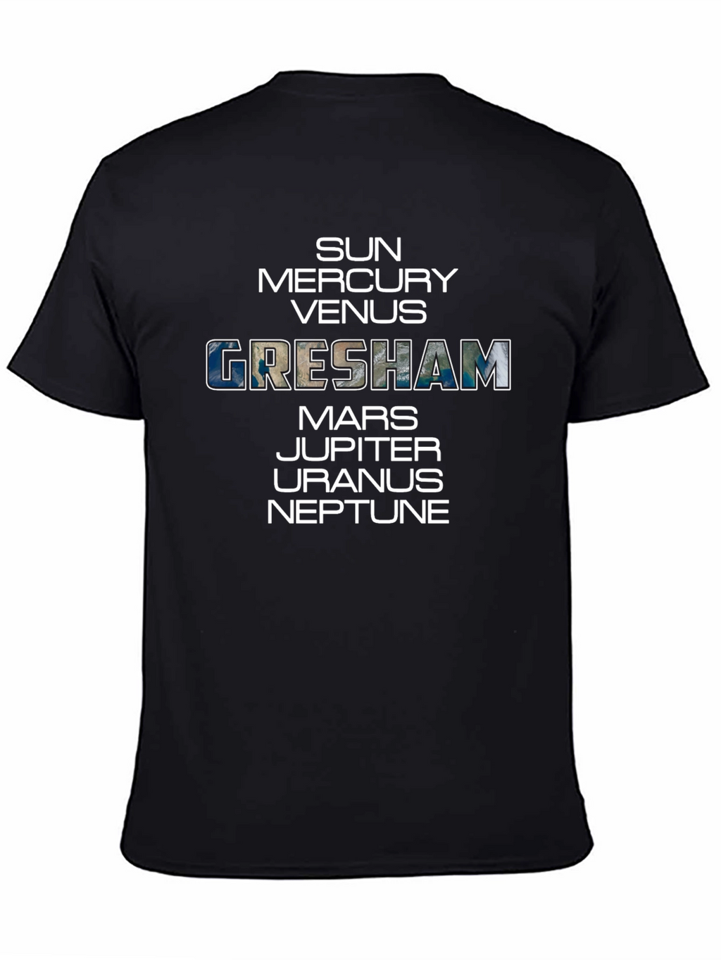 Camiseta Espacial Gresham: Sol Planetas Universo