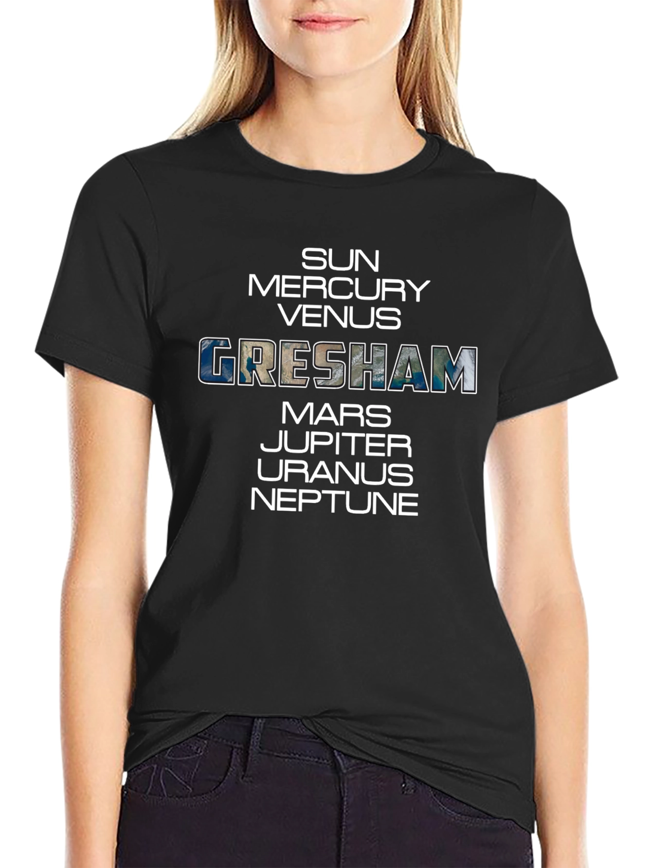 Camiseta Espacial Gresham: Sol Planetas Universo