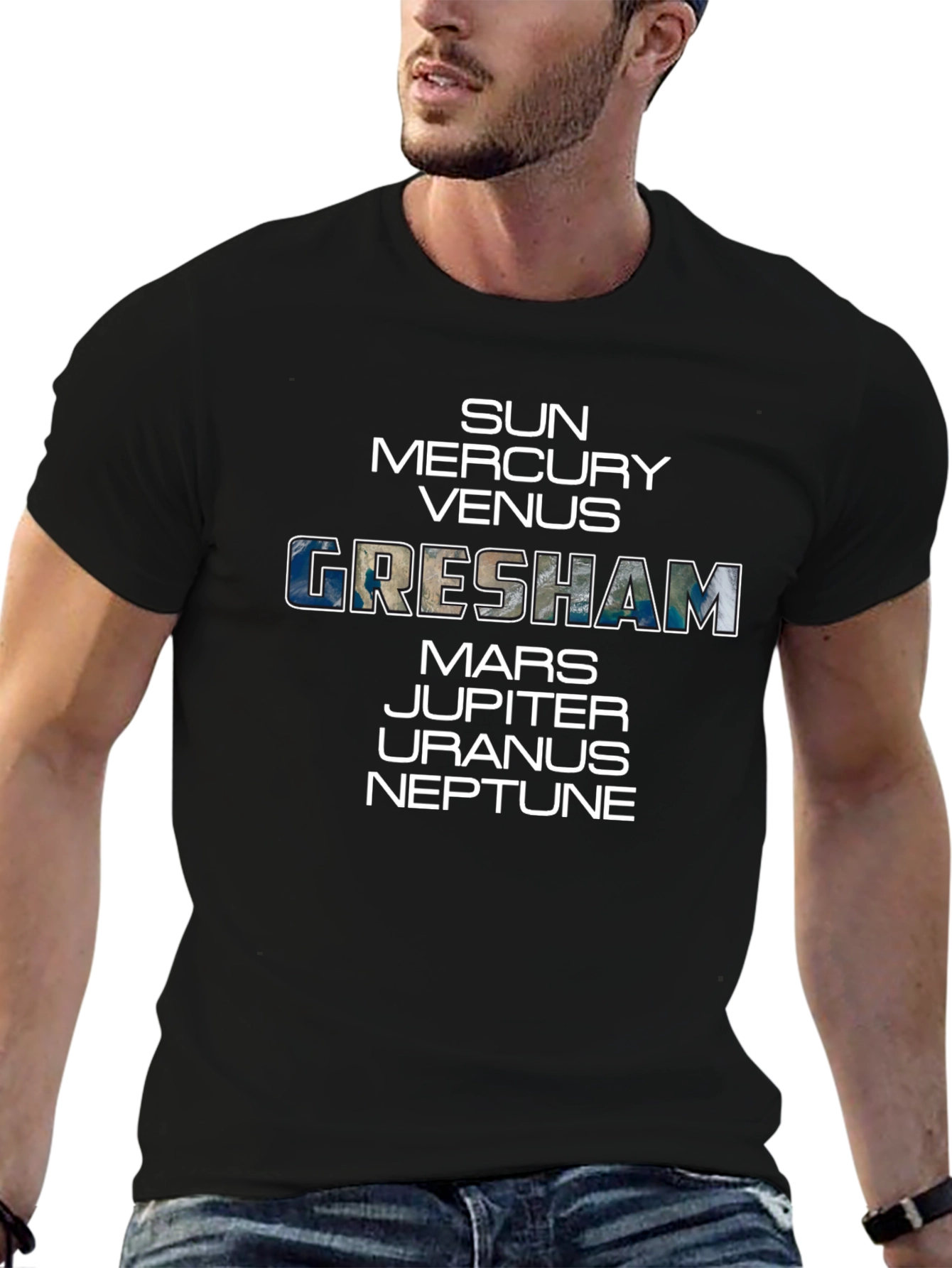 Camiseta Espacial Gresham: Sol Planetas Universo