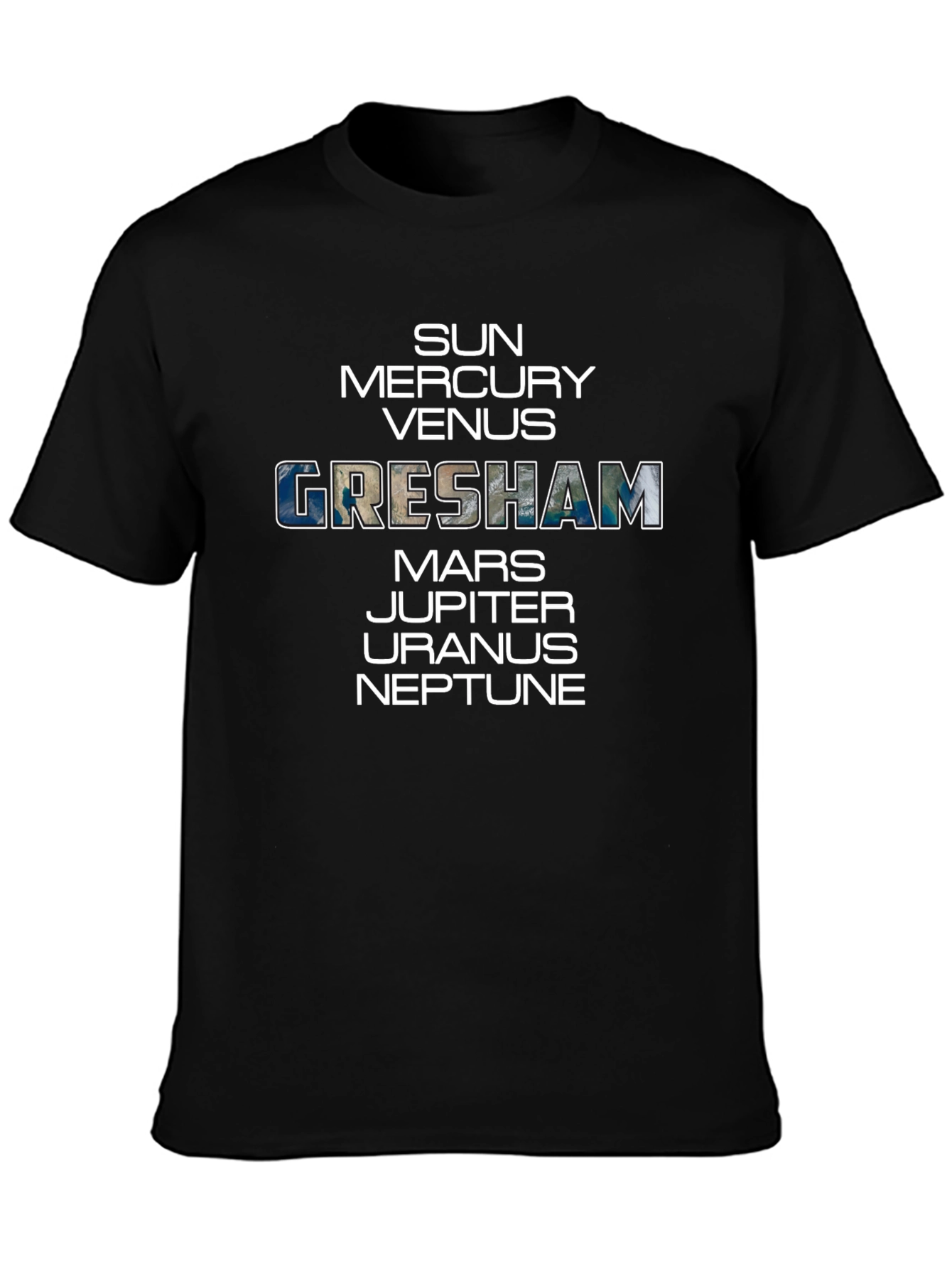 Camiseta Espacial Gresham: Sol Planetas Universo