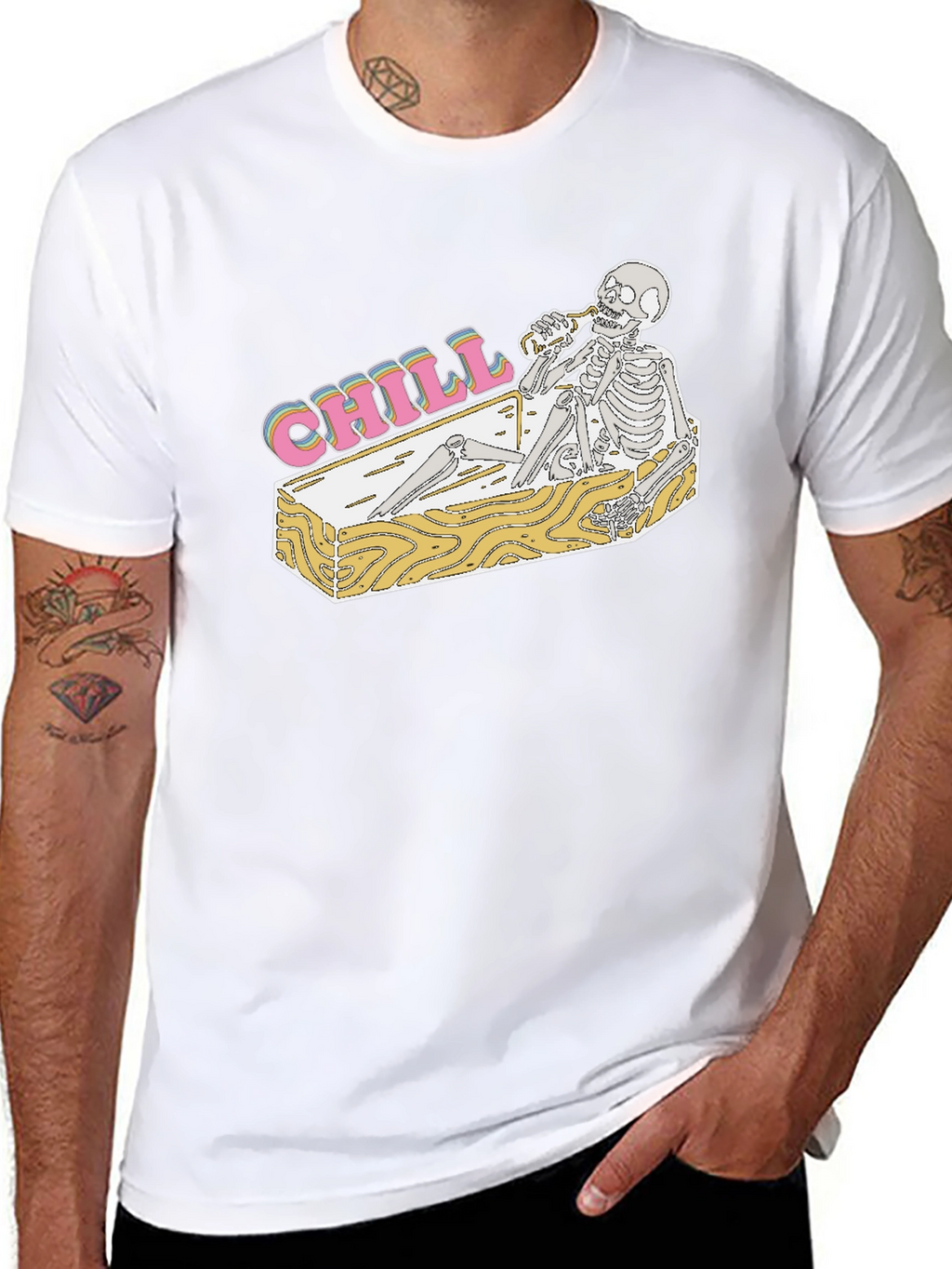 Camiseta Negra Chill Skeleton