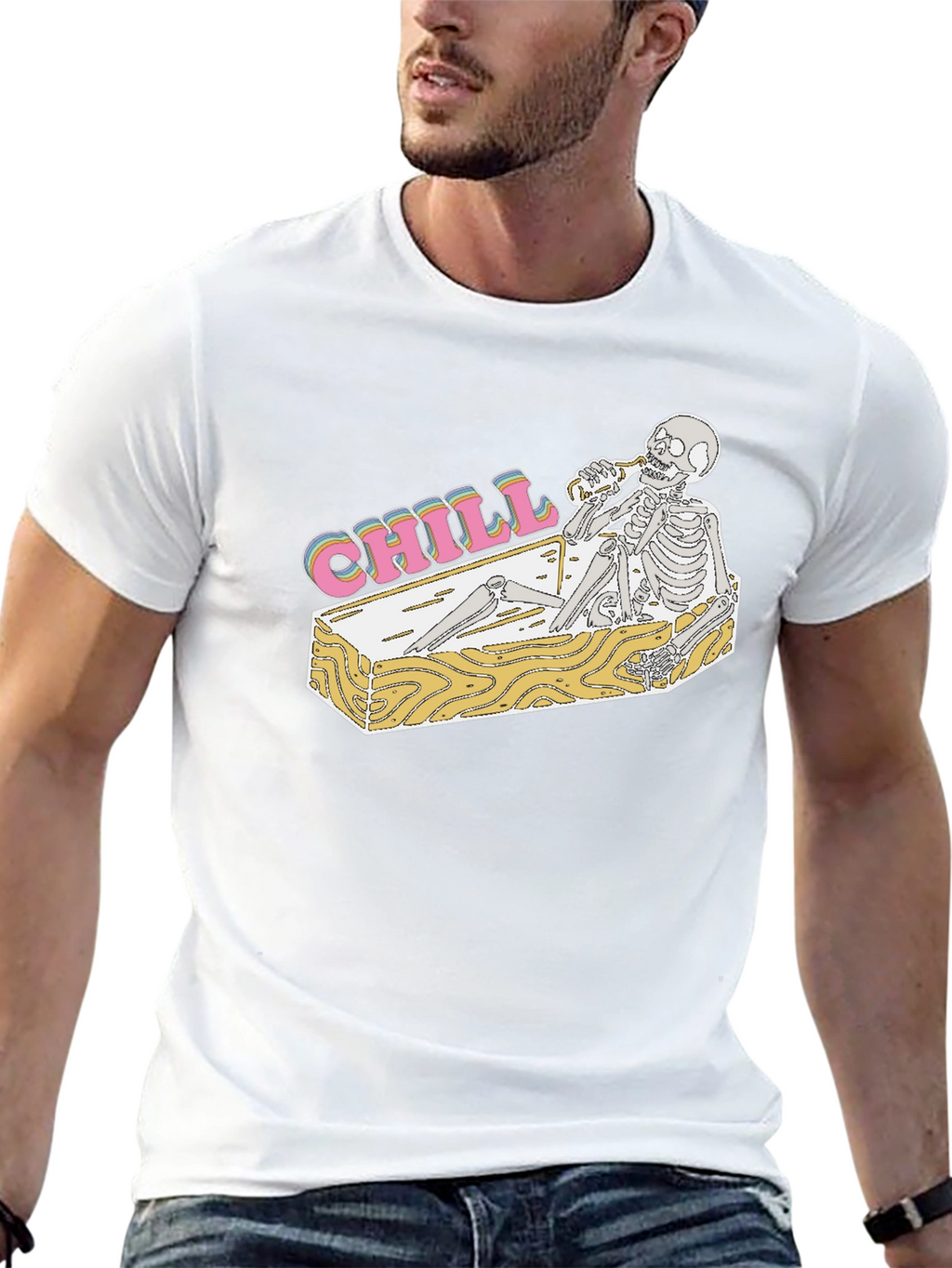 Camiseta Negra Chill Skeleton