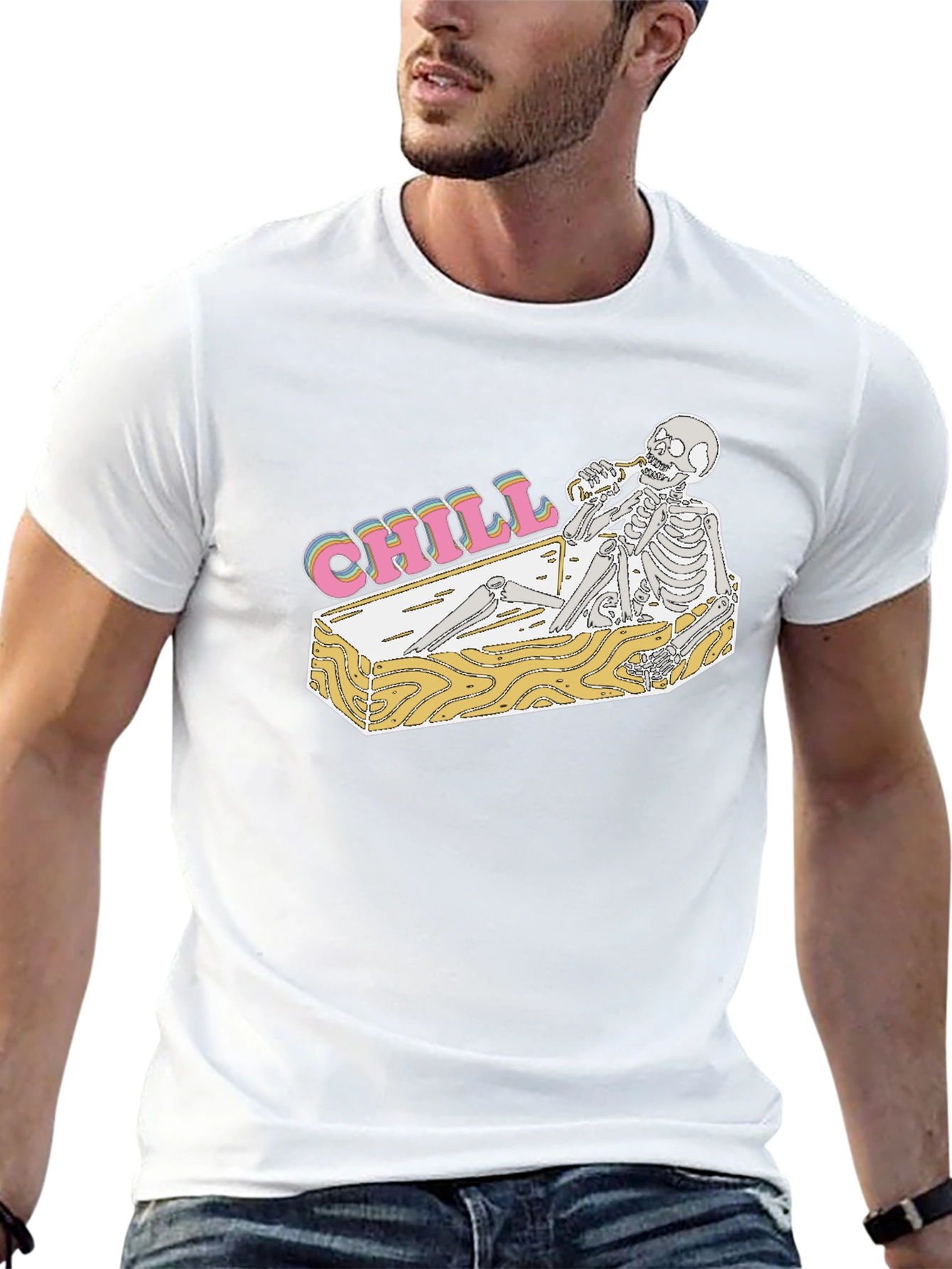 Camiseta Negra Chill Skeleton