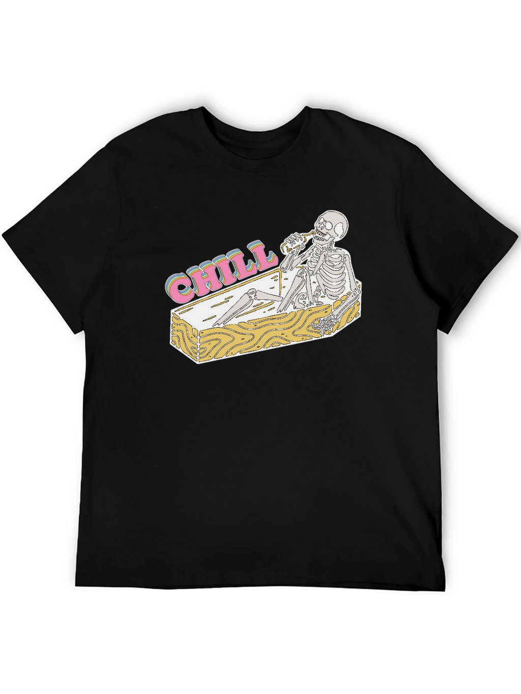 Camiseta Negra Chill Skeleton
