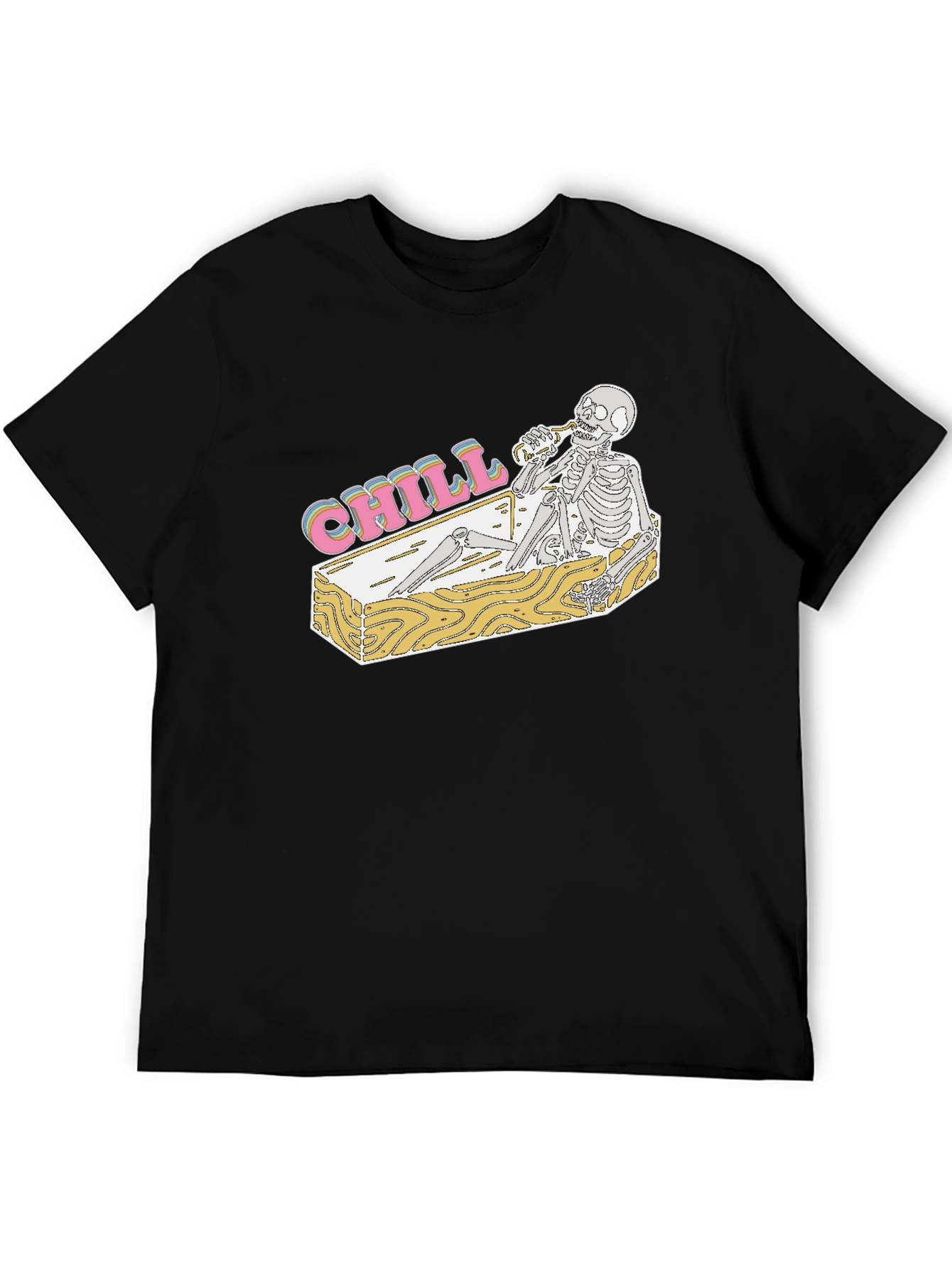 Camiseta Negra Chill Skeleton