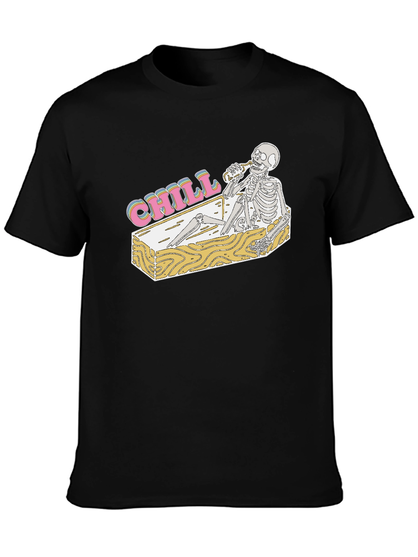 Camiseta Negra Chill Skeleton