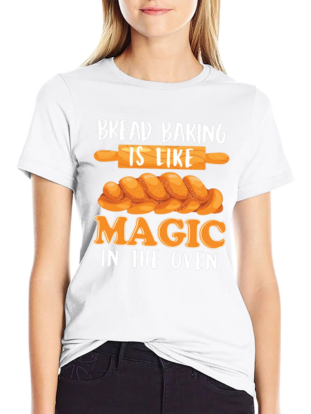 Camiseta Negra Bread Baking is Like Magic