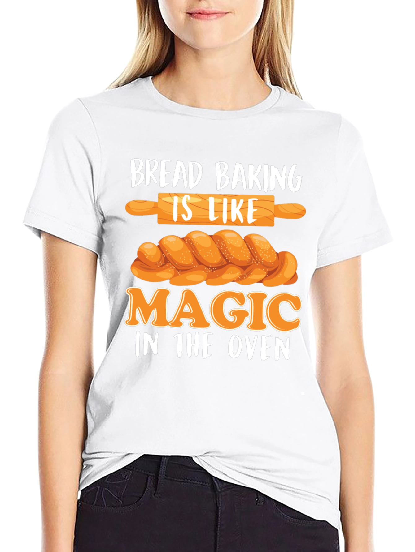 Camiseta Negra Bread Baking is Like Magic