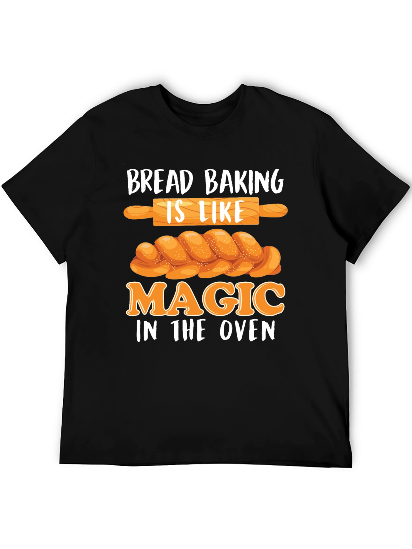 Camiseta Negra Bread Baking is Like Magic