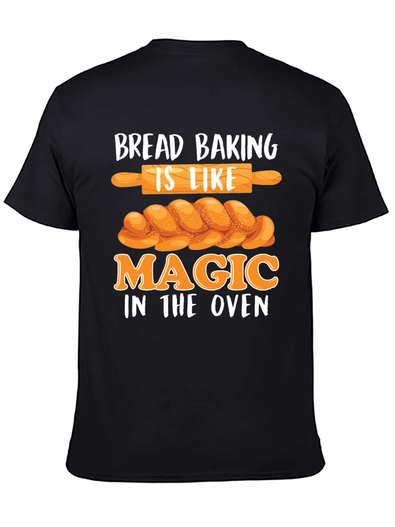 Camiseta Negra Bread Baking is Like Magic