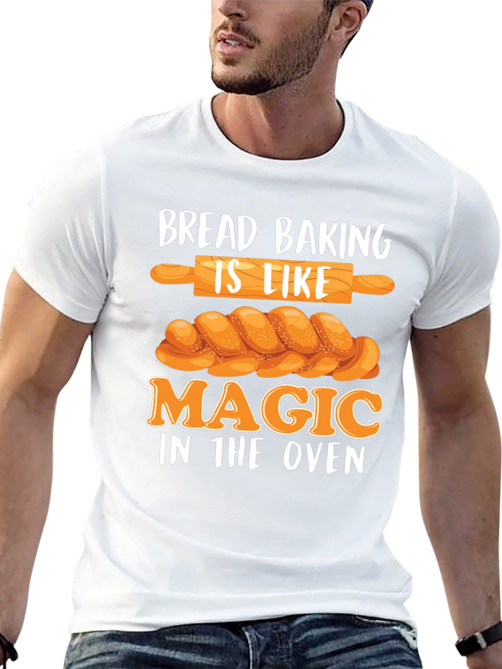 Camiseta Negra Bread Baking is Like Magic