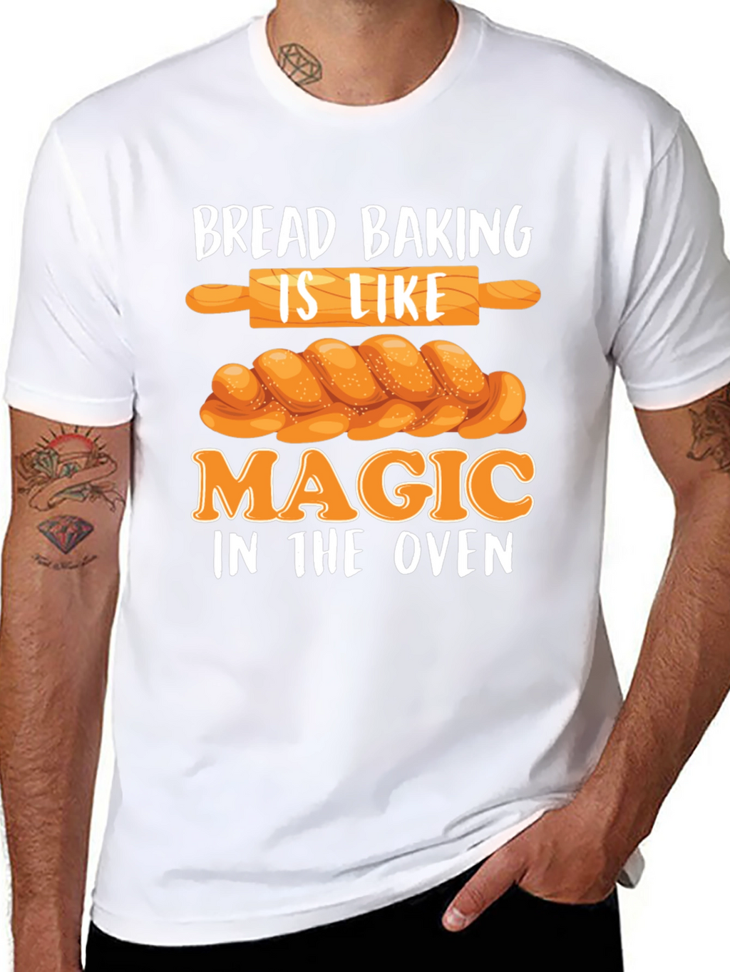 Camiseta Negra Bread Baking is Like Magic