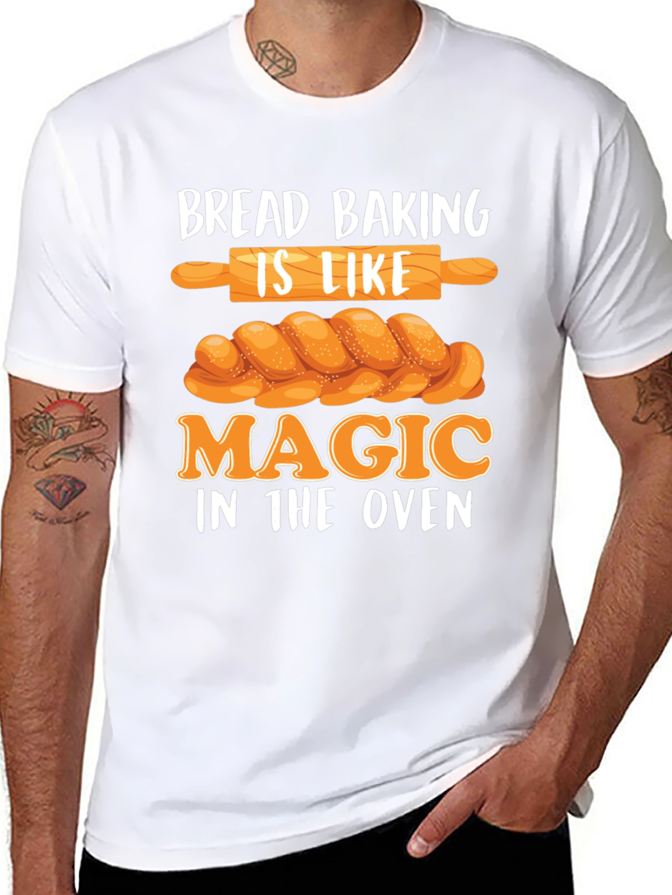 Camiseta Negra Bread Baking is Like Magic