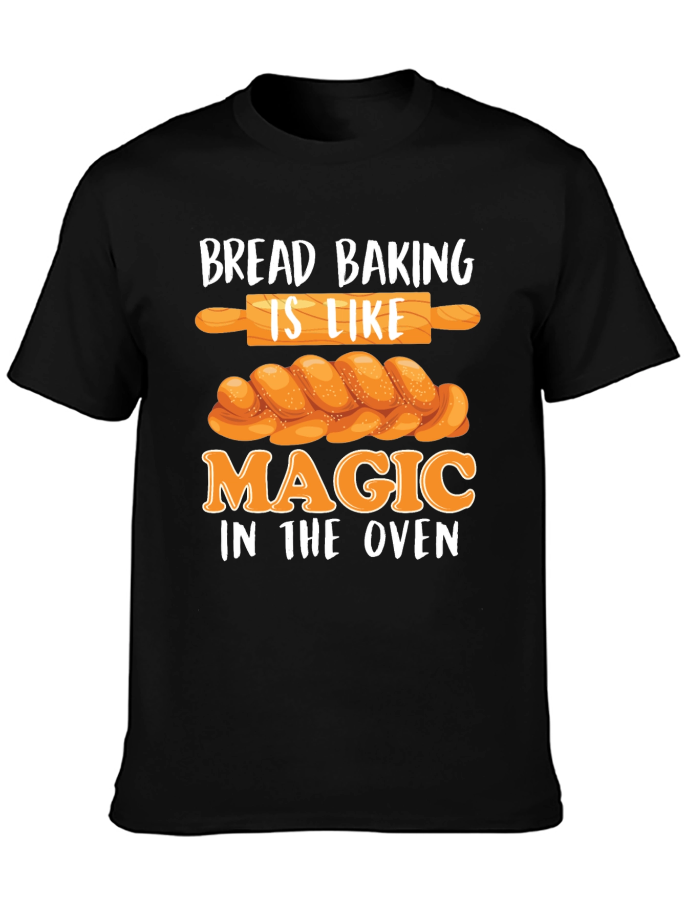 Camiseta Negra Bread Baking is Like Magic