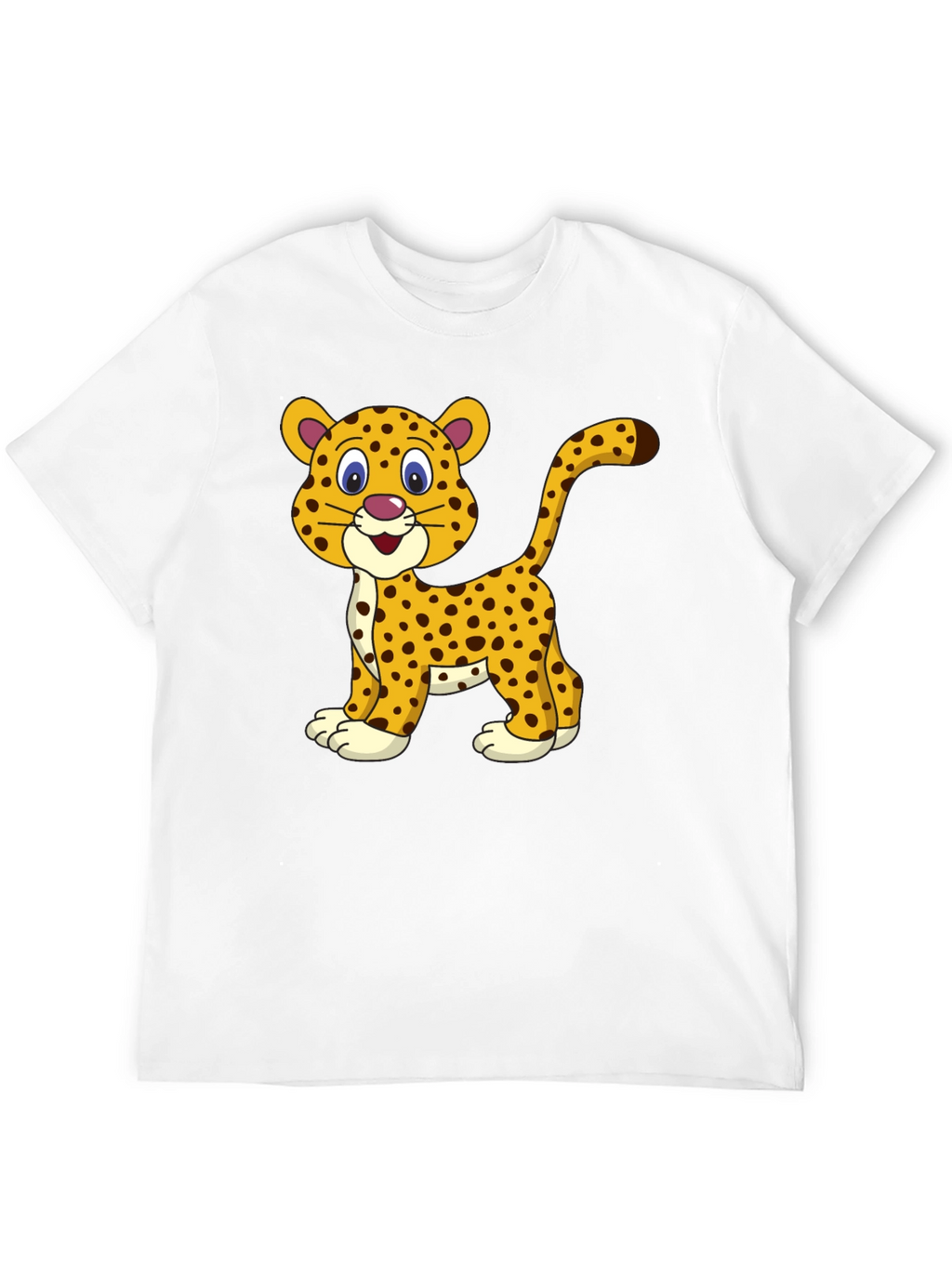 Camiseta Negra con Diseño de Leopardo Animado