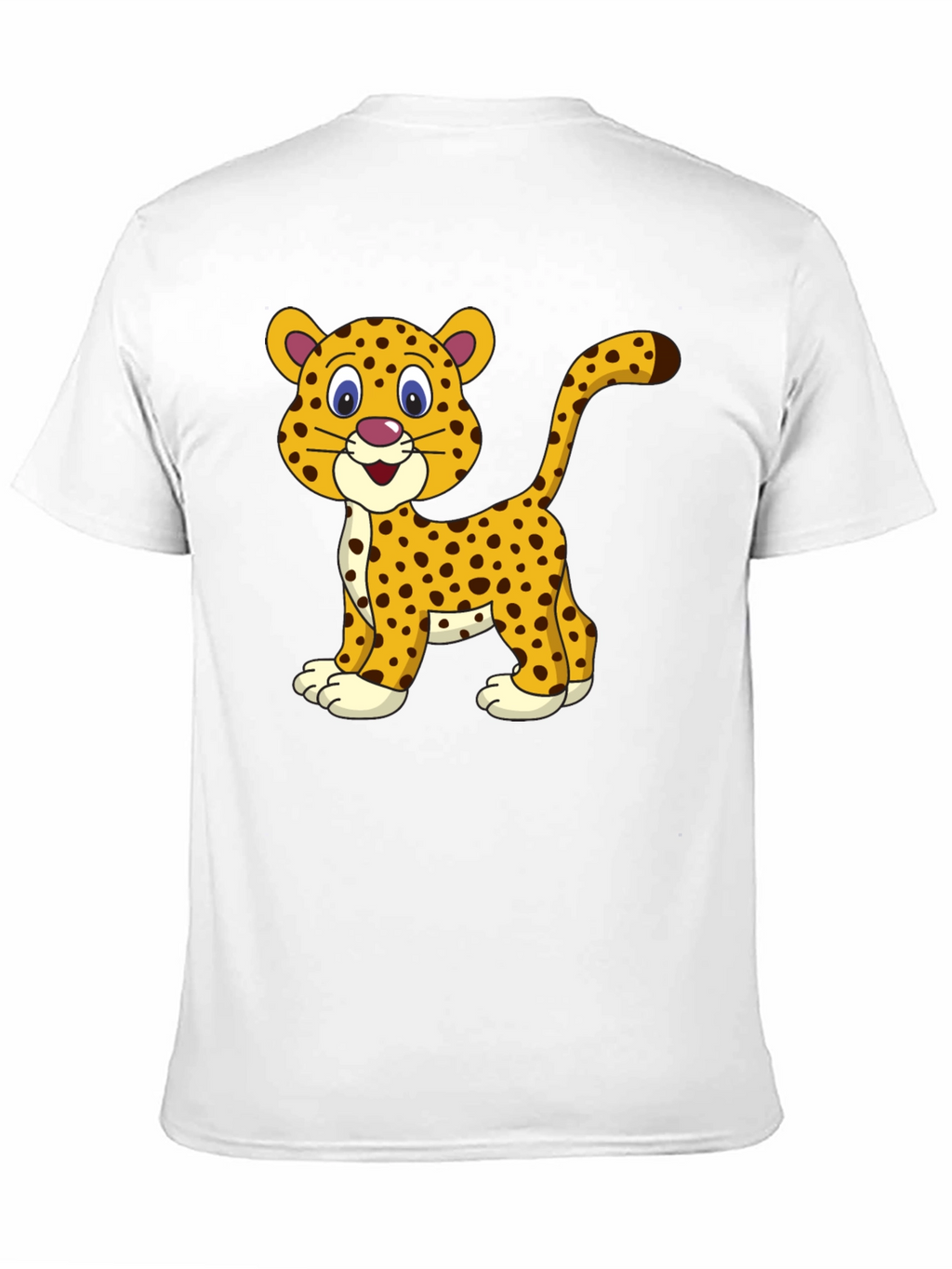Camiseta Negra con Diseño de Leopardo Animado
