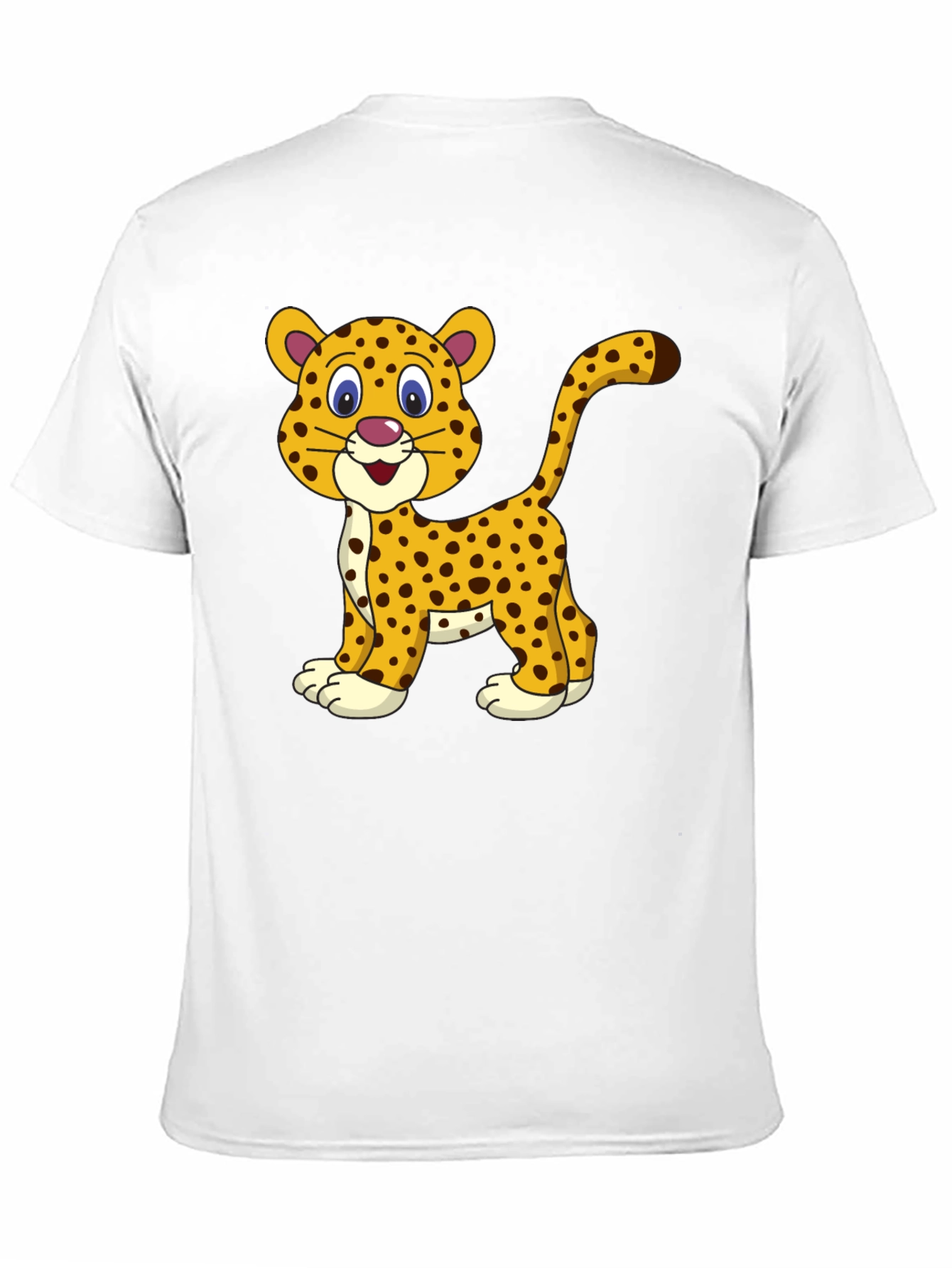 Camiseta Negra con Diseño de Leopardo Animado