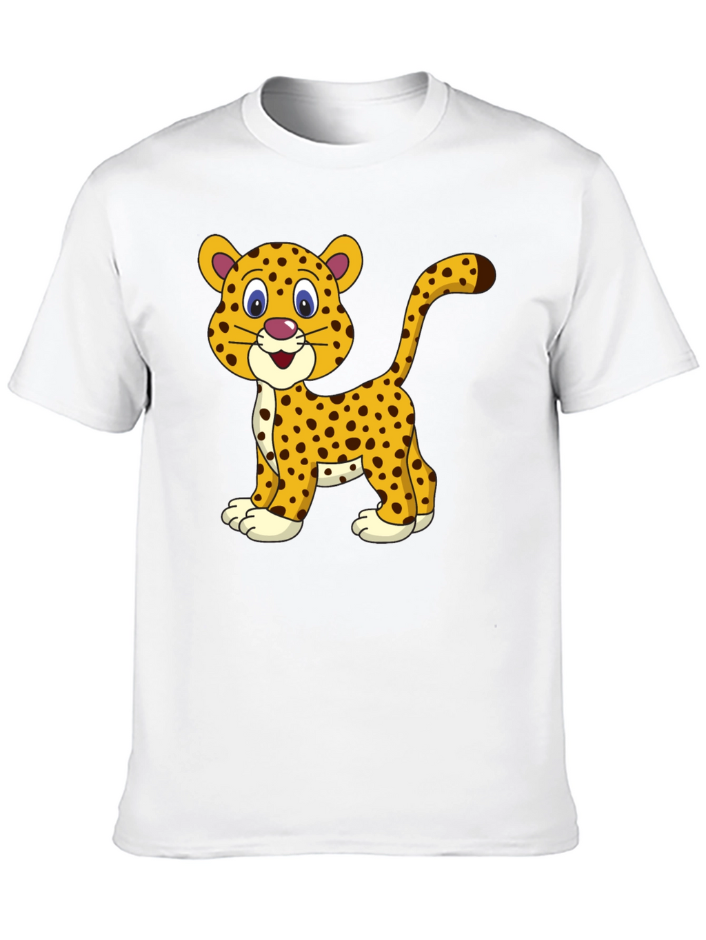 Camiseta Negra con Diseño de Leopardo Animado