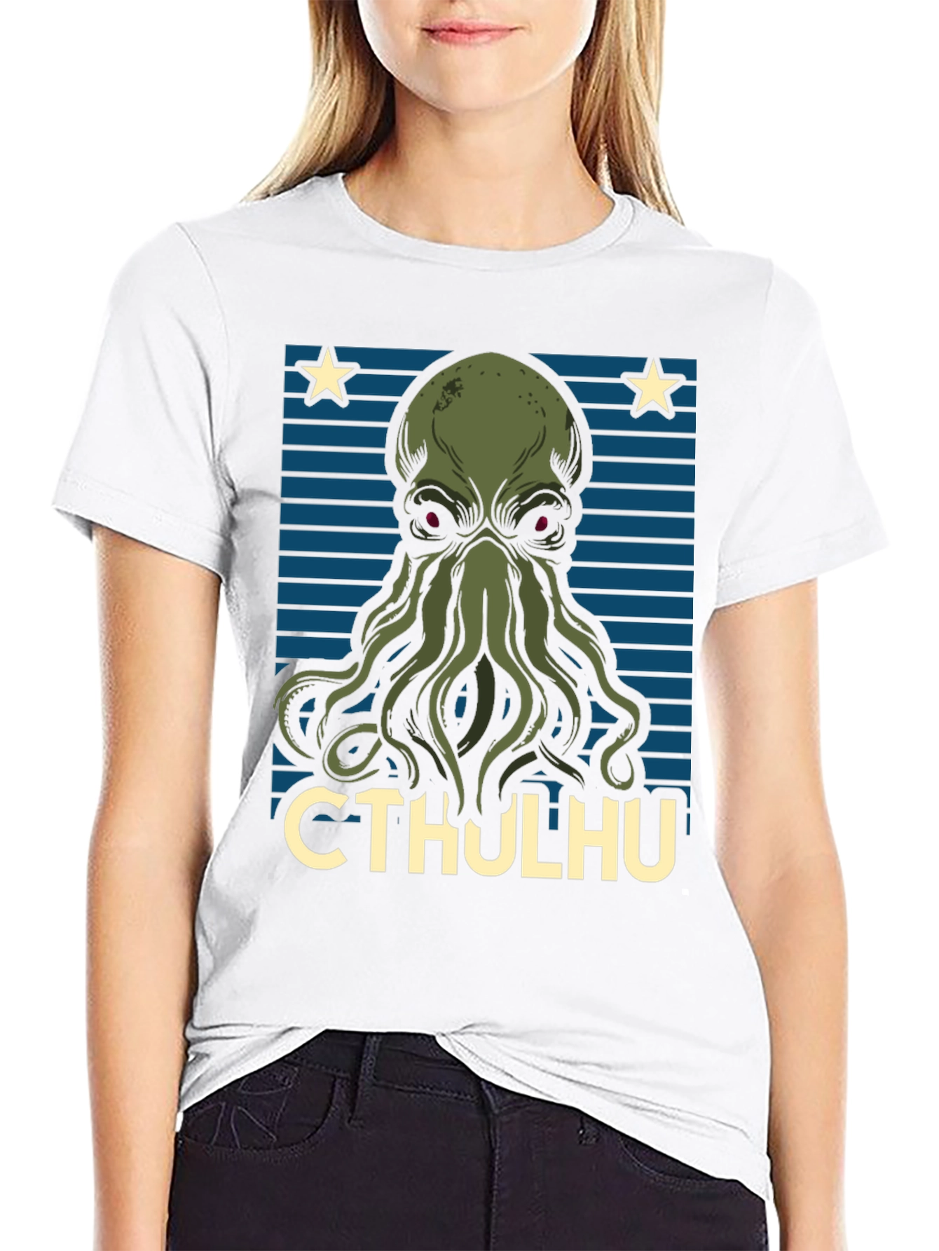 Camiseta Hombre Cthulhu Diseño Gráfico Original