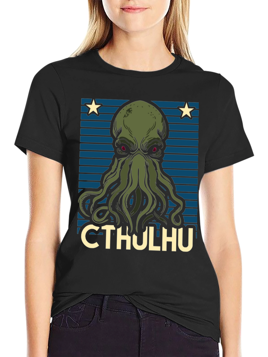 Camiseta Hombre Cthulhu Diseño Gráfico Original