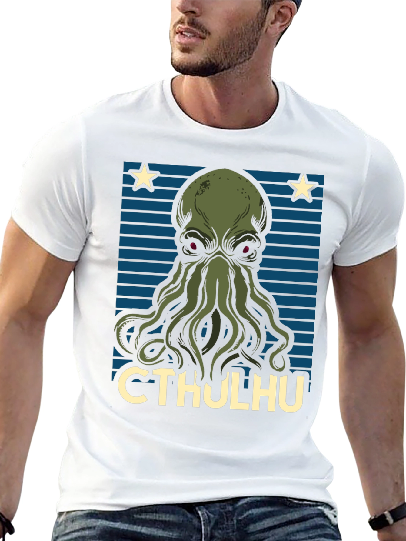 Camiseta Hombre Cthulhu Diseño Gráfico Original