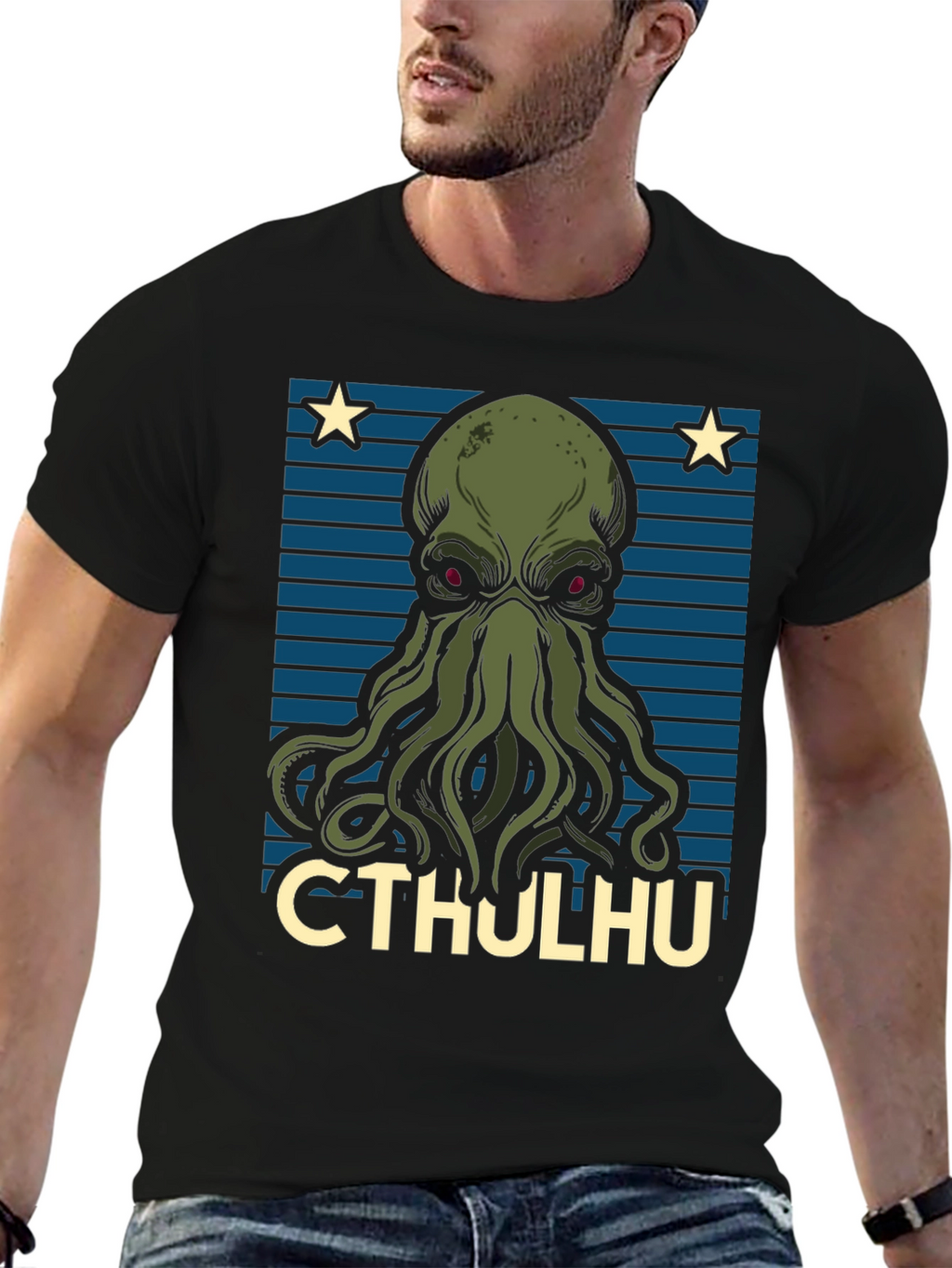 Camiseta Hombre Cthulhu Diseño Gráfico Original