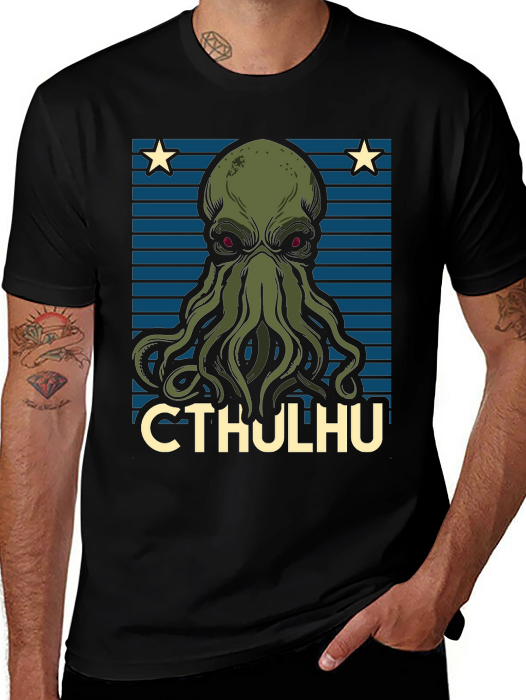 Camiseta Hombre Cthulhu Diseño Gráfico Original