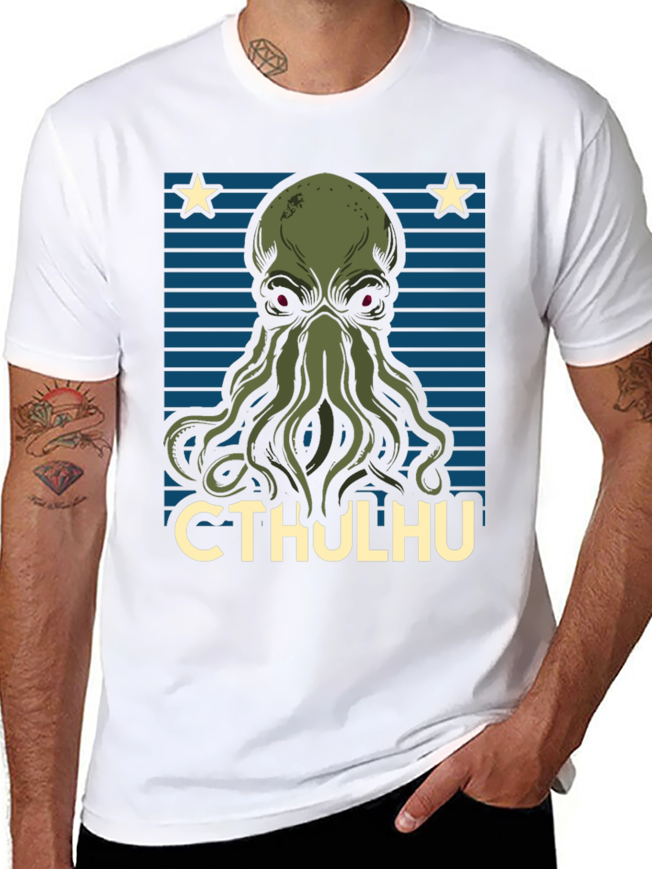 Camiseta Hombre Cthulhu Diseño Gráfico Original