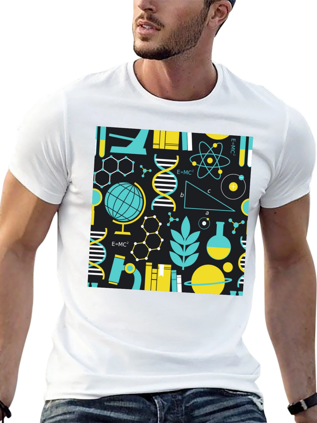 Camiseta Negra con Diseño de Ciencia