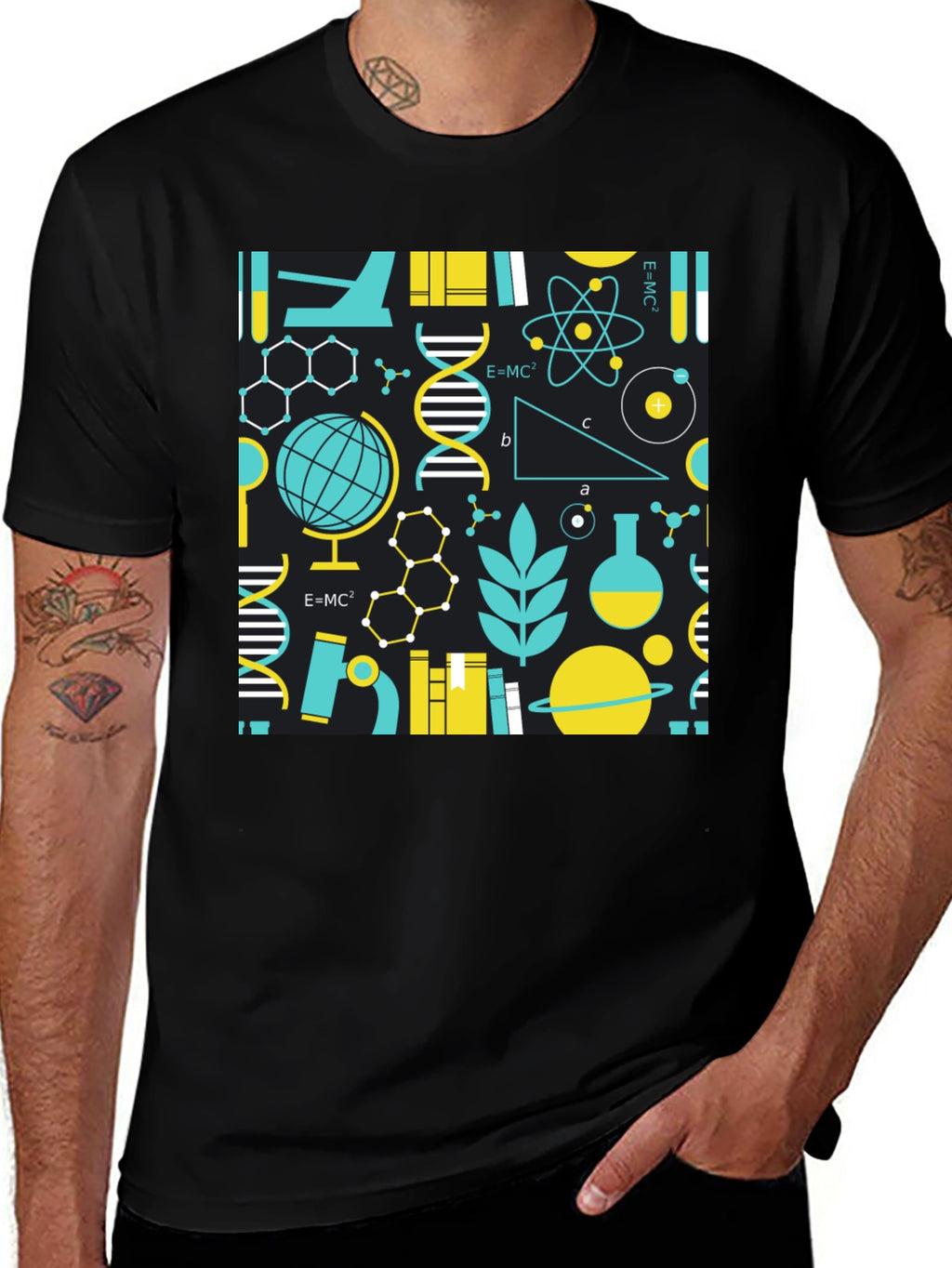 Camiseta Negra con Diseño de Ciencia
