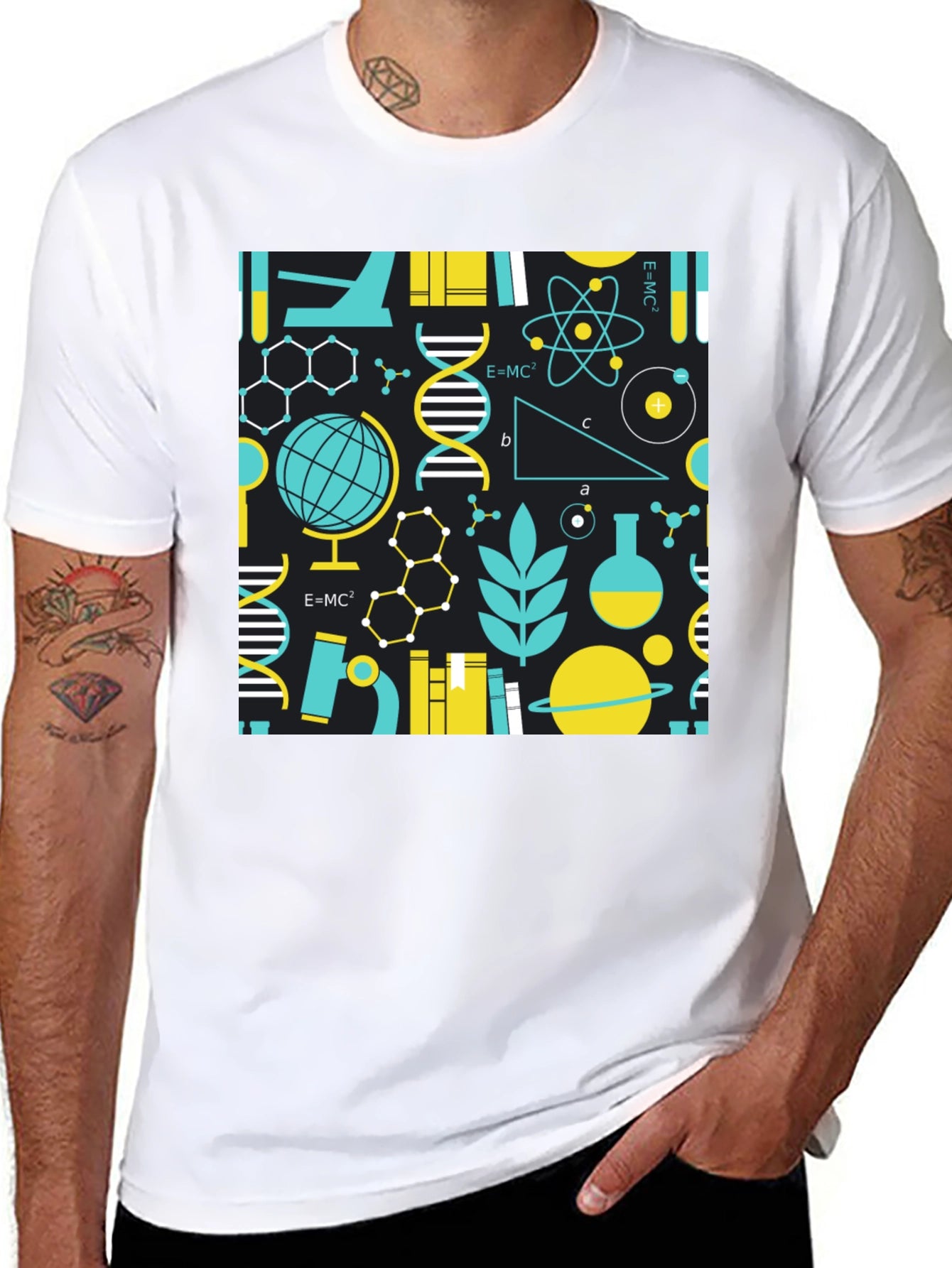 Camiseta Negra con Diseño de Ciencia
